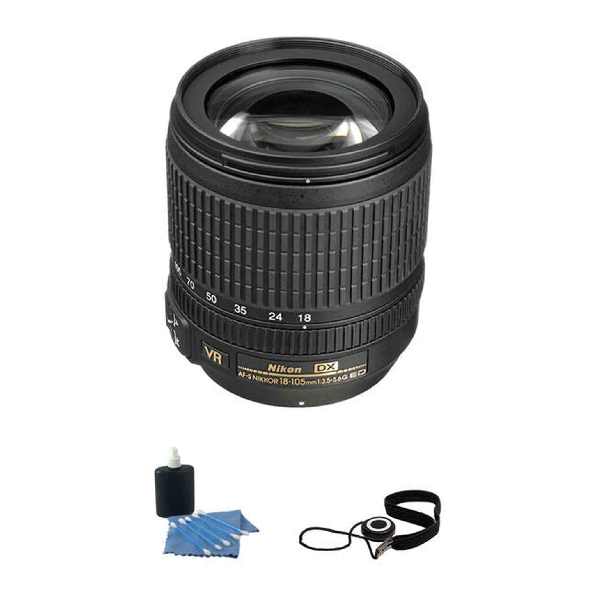 Nikon 18-105mm f/3.5-5.6G ED VR AF-S DX Nikkor Autofocus Lens Advanced Bundle Nikon