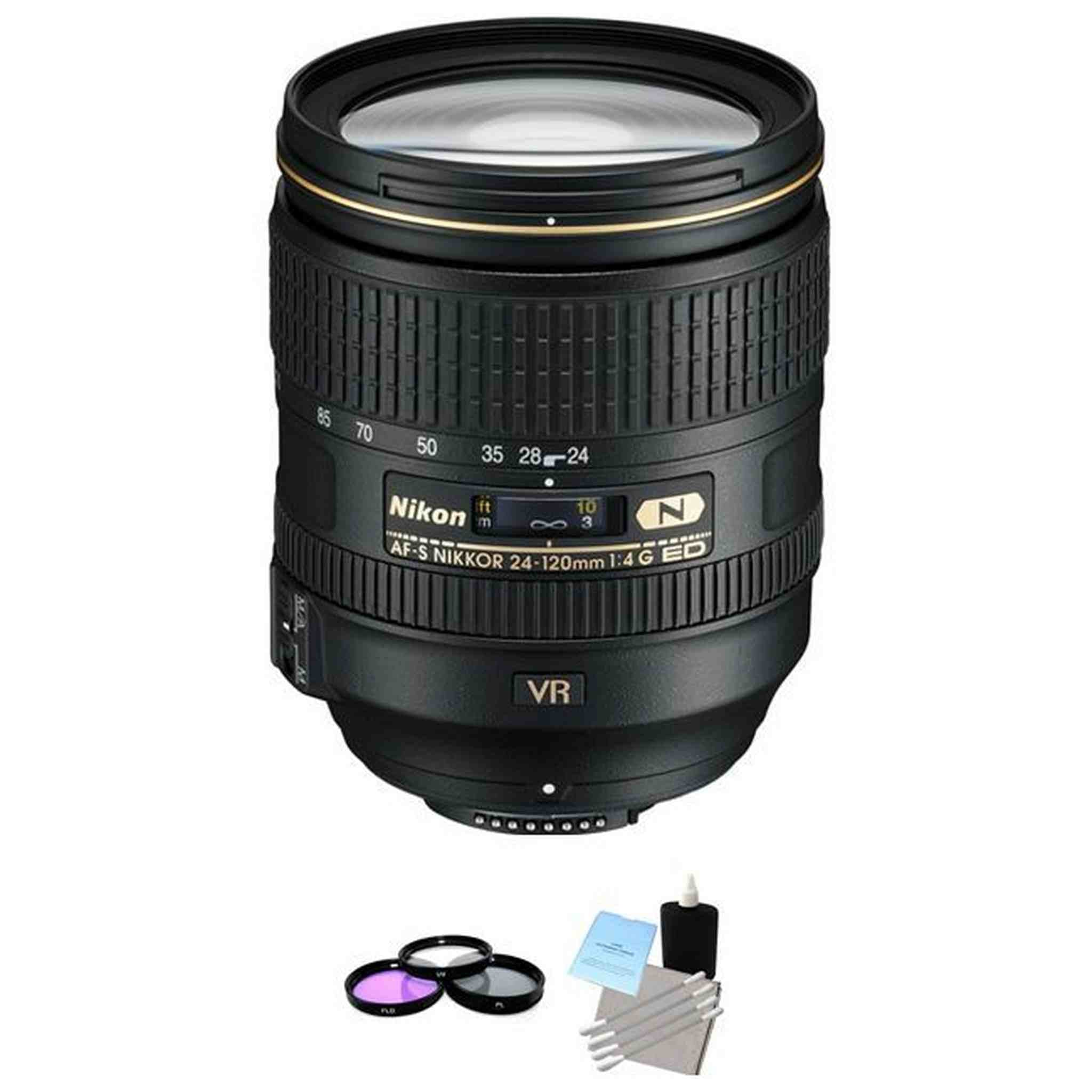 Nikon Nikkor AF-S 24-120 mm f/4G VR ED Lens + UV Kit & Cleaning Kit Starter Bundle Nikon