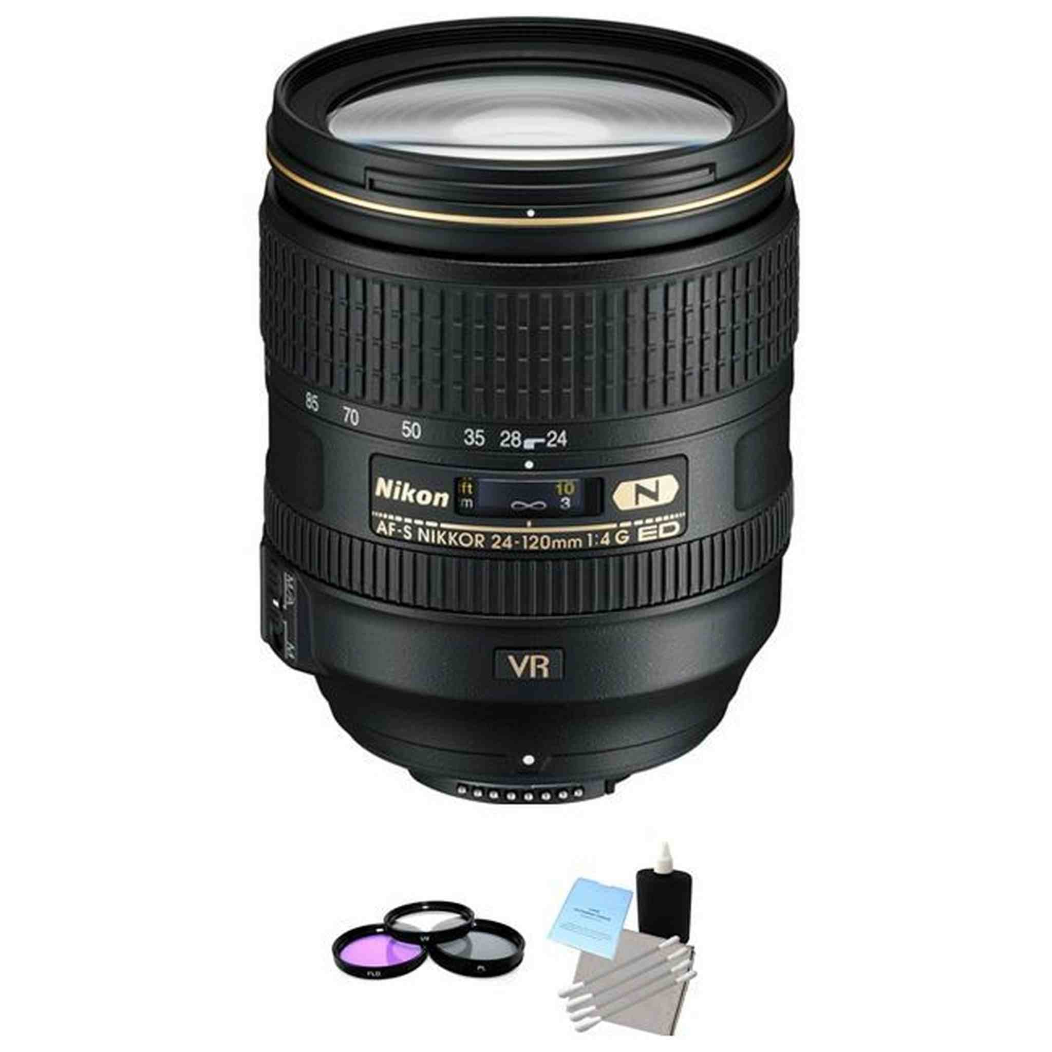 Nikon AF-S NIKKOR 24-120mm f/4G ED VR Zoom Lens + UV Kit & Cleaning Kit Bundle Nikon