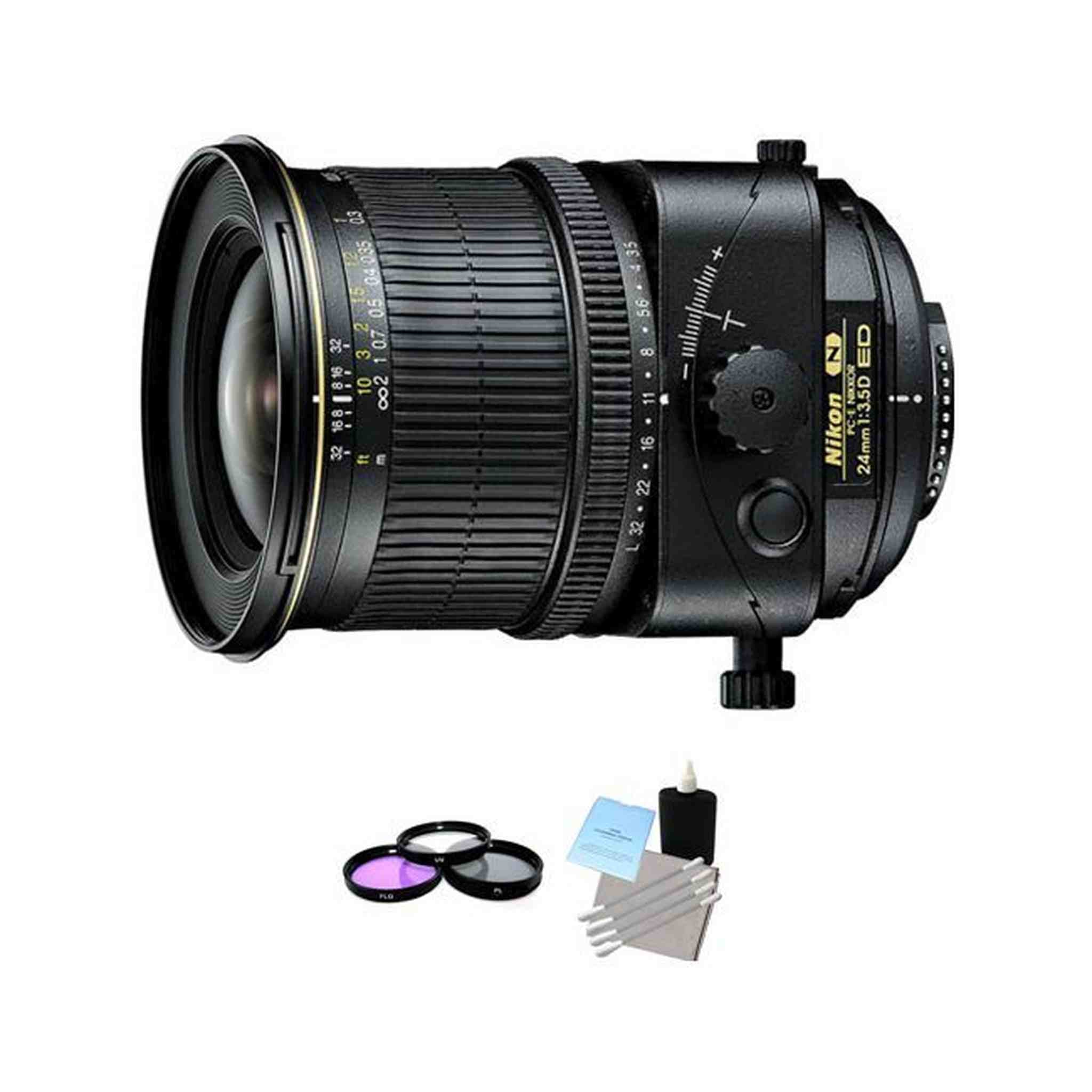 Nikon PC-E Nikkor 24mm F/3.5 ED Lens + UV Kit & Cleaning Kit Bundle Nikon