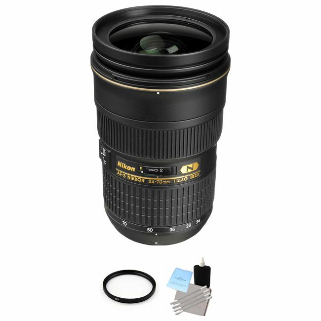 Nikon AF-S Nikkor 24-70mm f/2.8G ED Autofocus Lens + UV Filter & Cleaning Kit Bundle Nikon