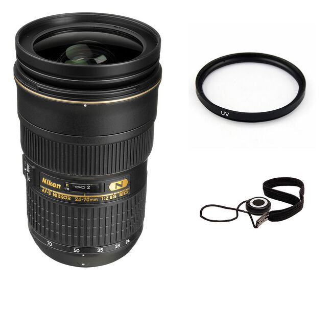 Nikon AF-S Nikkor 24-70mm f/2.8G ED Autofocus Lens Advanced Bundle Nikon