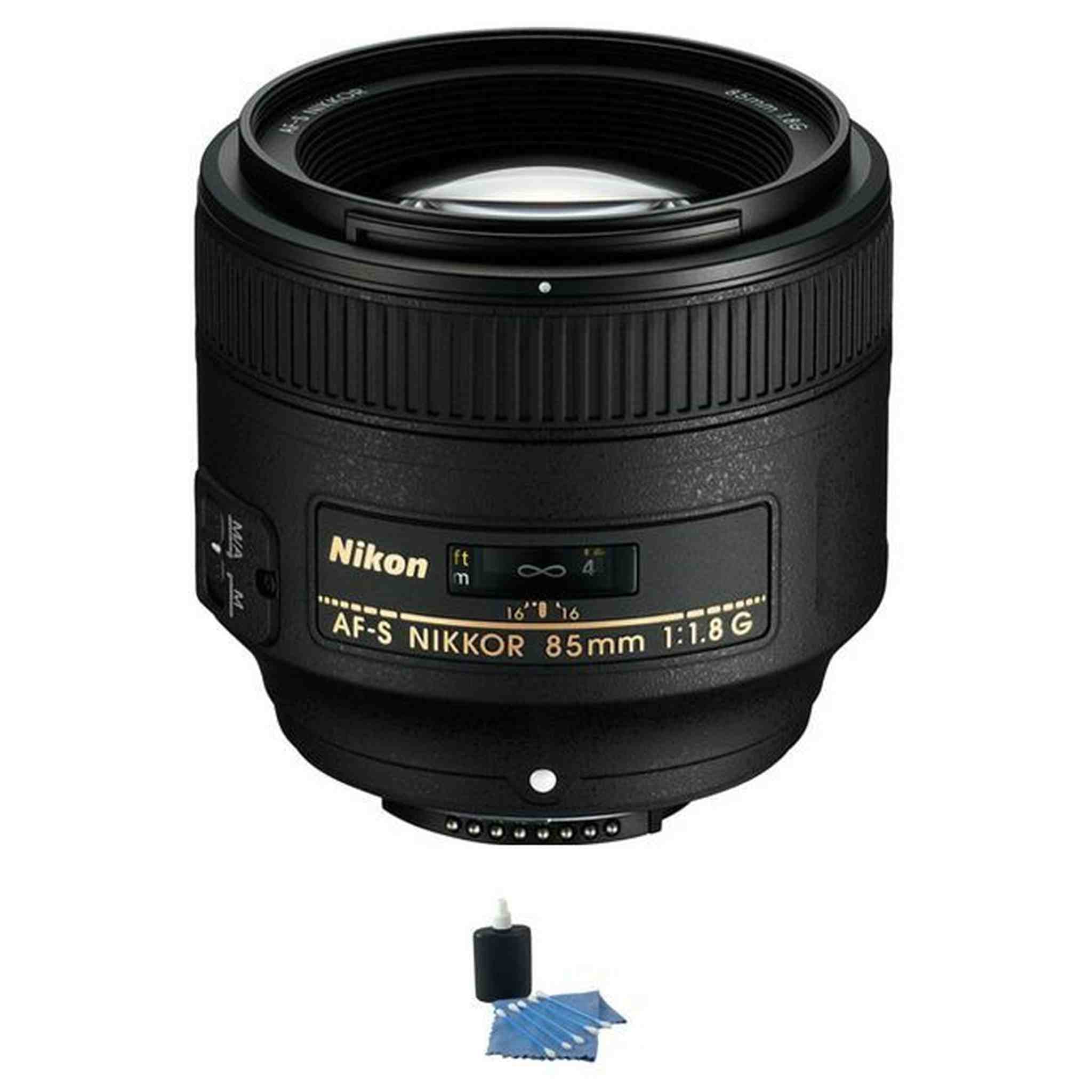 Nikon AF-S NIKKOR 85mm f/1.8G Lens w/Cleaning Kit Bundle Nikon