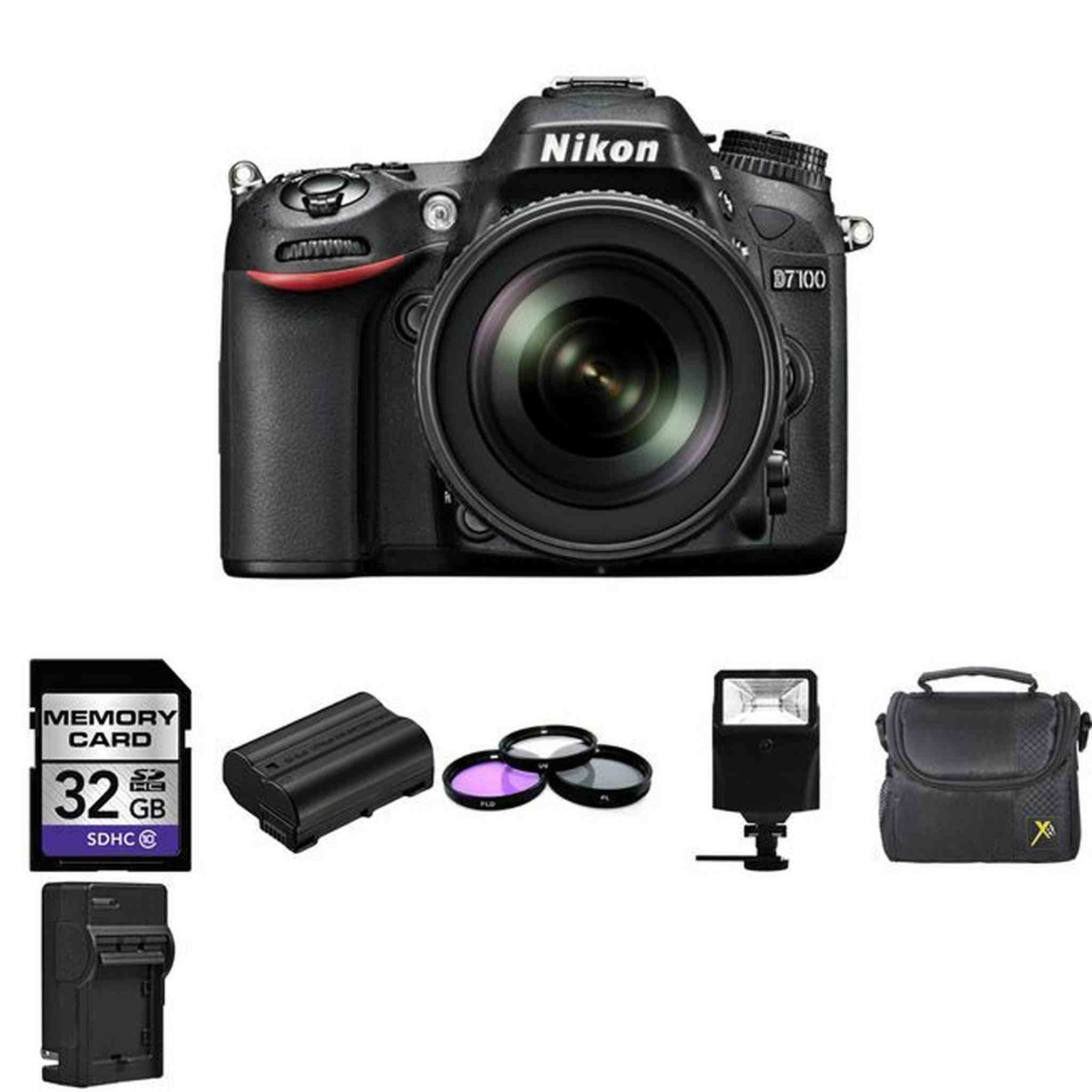 Nikon D7100 Digital Camera w/18-105mm + 2 Batteries, 32GB, Flash + More! Nikon