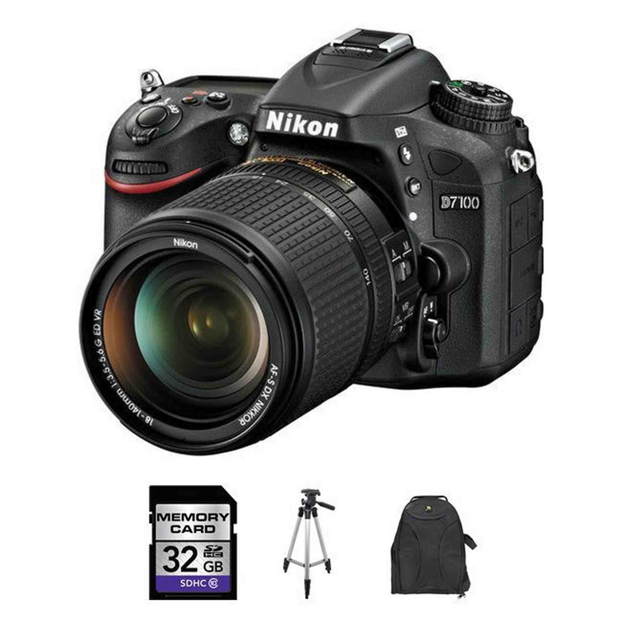 Nikon D7100 DSLR Camera w/18-140mm Lens 32GB Kit Bundle Nikon