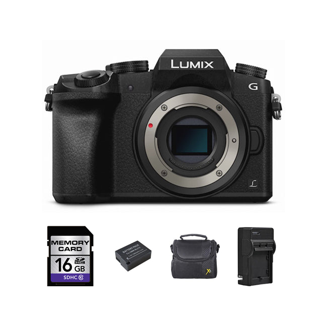 Panasonic DMC-G7 Mirrorless Micro 4/3 Digital Camera + 2 Batteries, 16GB & More Bundle Panasonic