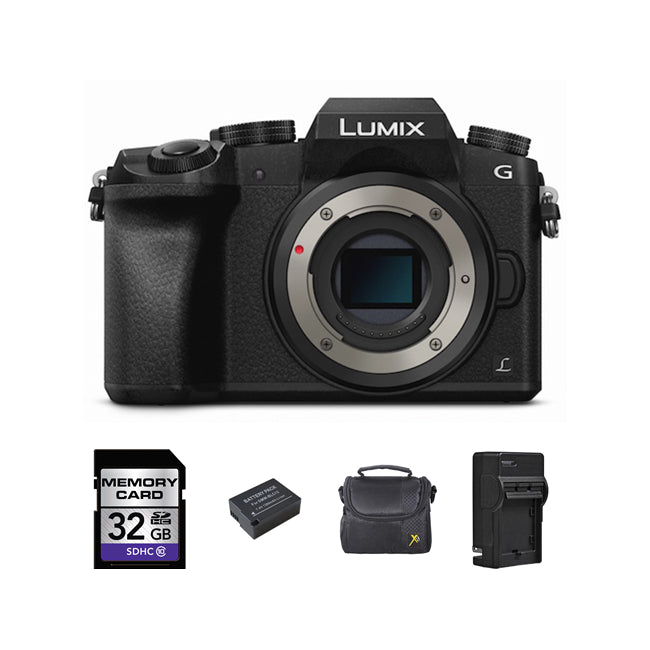 Panasonic DMC-G7 Mirrorless Micro 4/3 Digital Camera + 2 Batteries, 32GB & More Bundle Panasonic