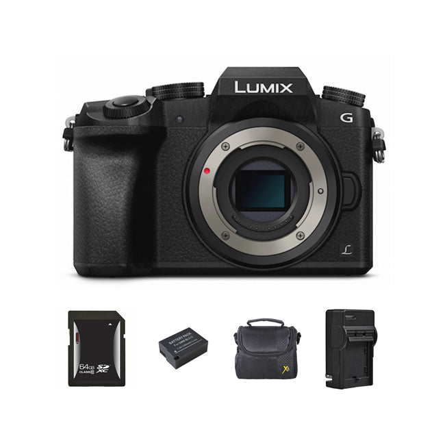 Panasonic DMC-G7 Mirrorless Micro 4/3 Digital Camera + 2 Batteries, 64GB & More Bundle Panasonic