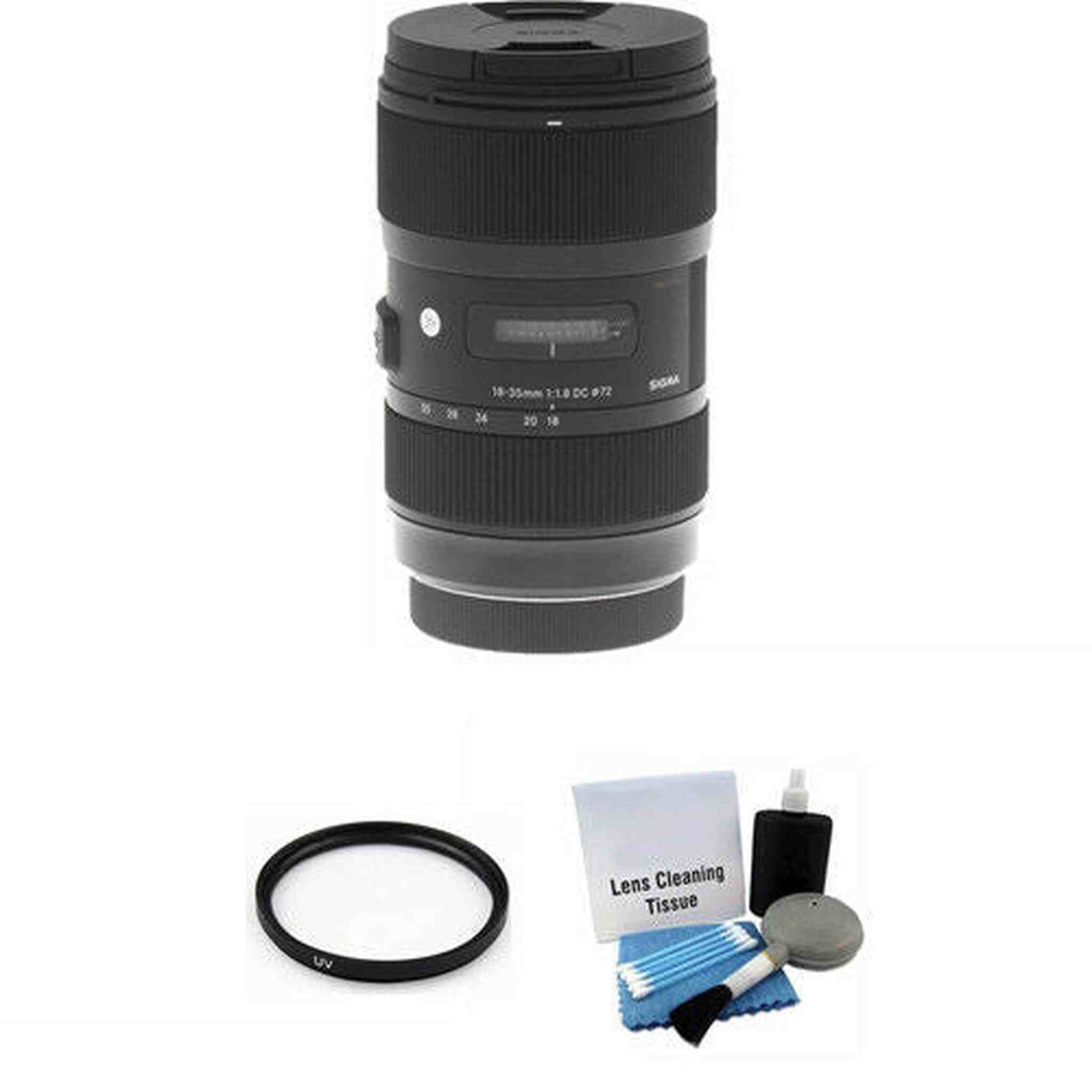 Sigma 18-35mm f/1.8 DC HSM Lens for Canon + UV Filter & Cleaning Kit Bundle Sigma