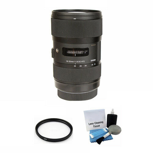 Sigma 18-35mm f/1.8 DC HSM Lens for Nikon + UV Filter & Cleaning Kit Bundle Sigma