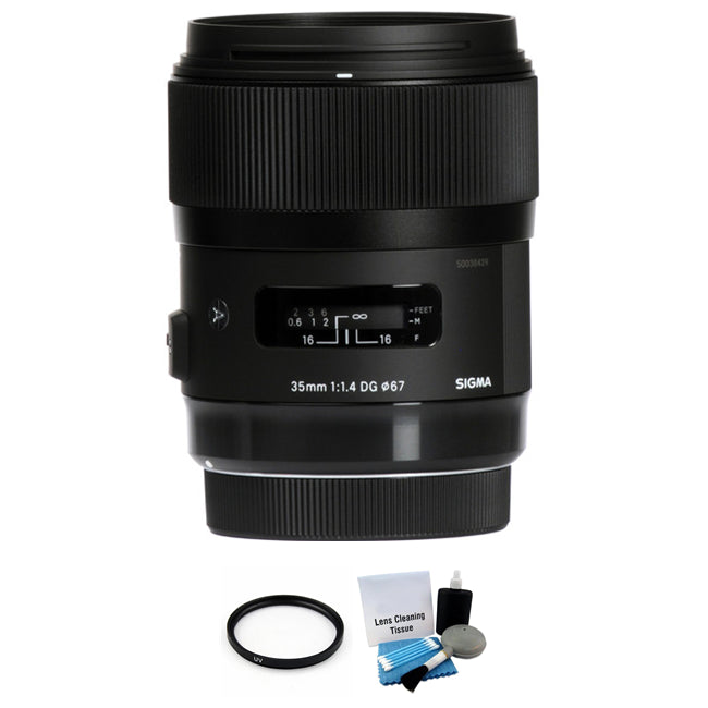 Sigma 35mm f/1.4 DG HSM Art Lens for Canon + UV Filter & Cleaning Kit Bundle Sigma