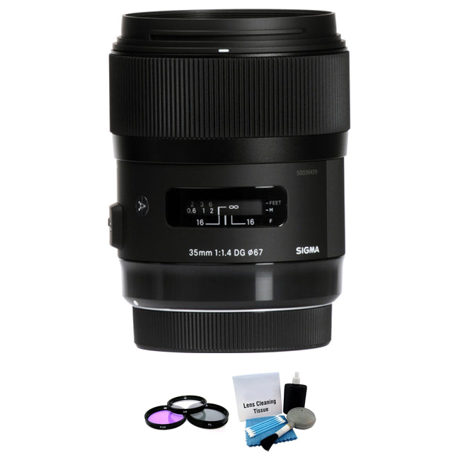 Sigma 35mm F/1.4 HSM DG Lens For Canon + UV Kit & Cleaning Kit Bundle Sigma