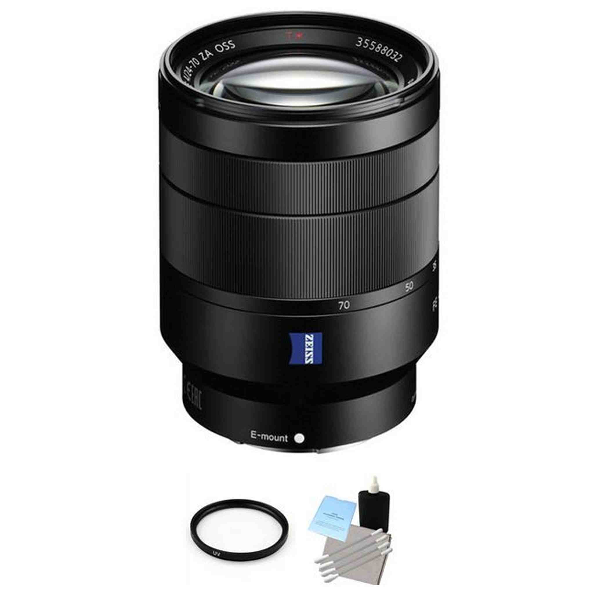 Sony Vario-Tessar T* FE 24-70mm f/4 ZA OSS Lens + UV Filter & Cleaning Kit Bundle Sony