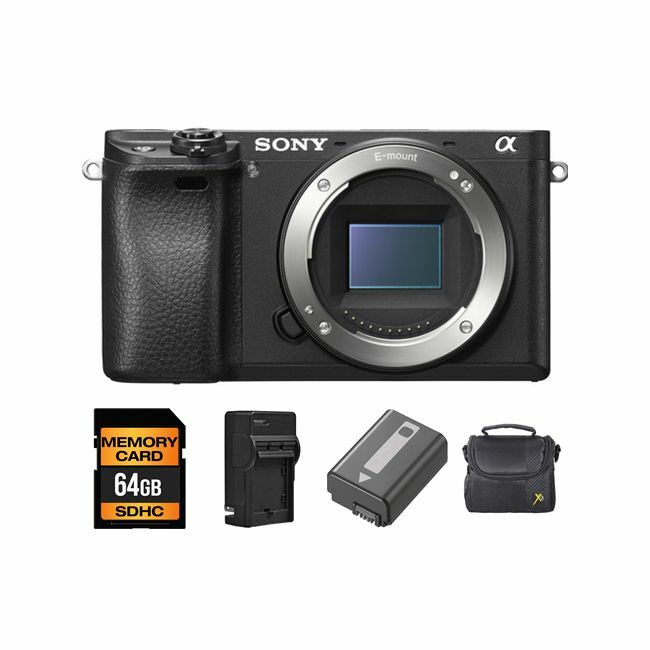 Sony Alpha a6300 Mirrorless Digital Camera Body Only + 2 Batteries,64GB Bundle Sony