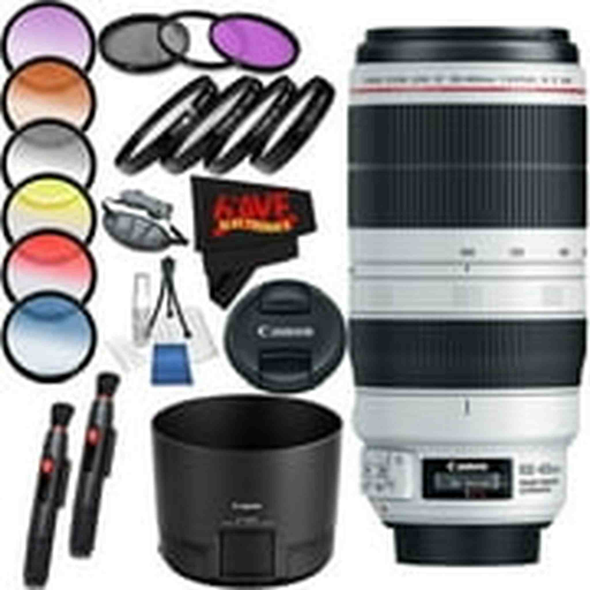 Canon EF 100-400mm f/4.5-5.6L is II USM Lens International Version Professional Accessory Combo