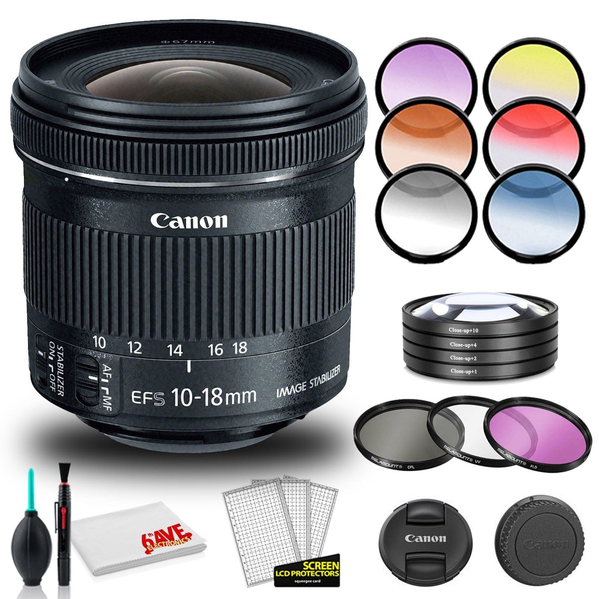 Canon EF-S 10-18mm f/4.5-5.6 IS STM Lens International Model with Filter Kits Canon