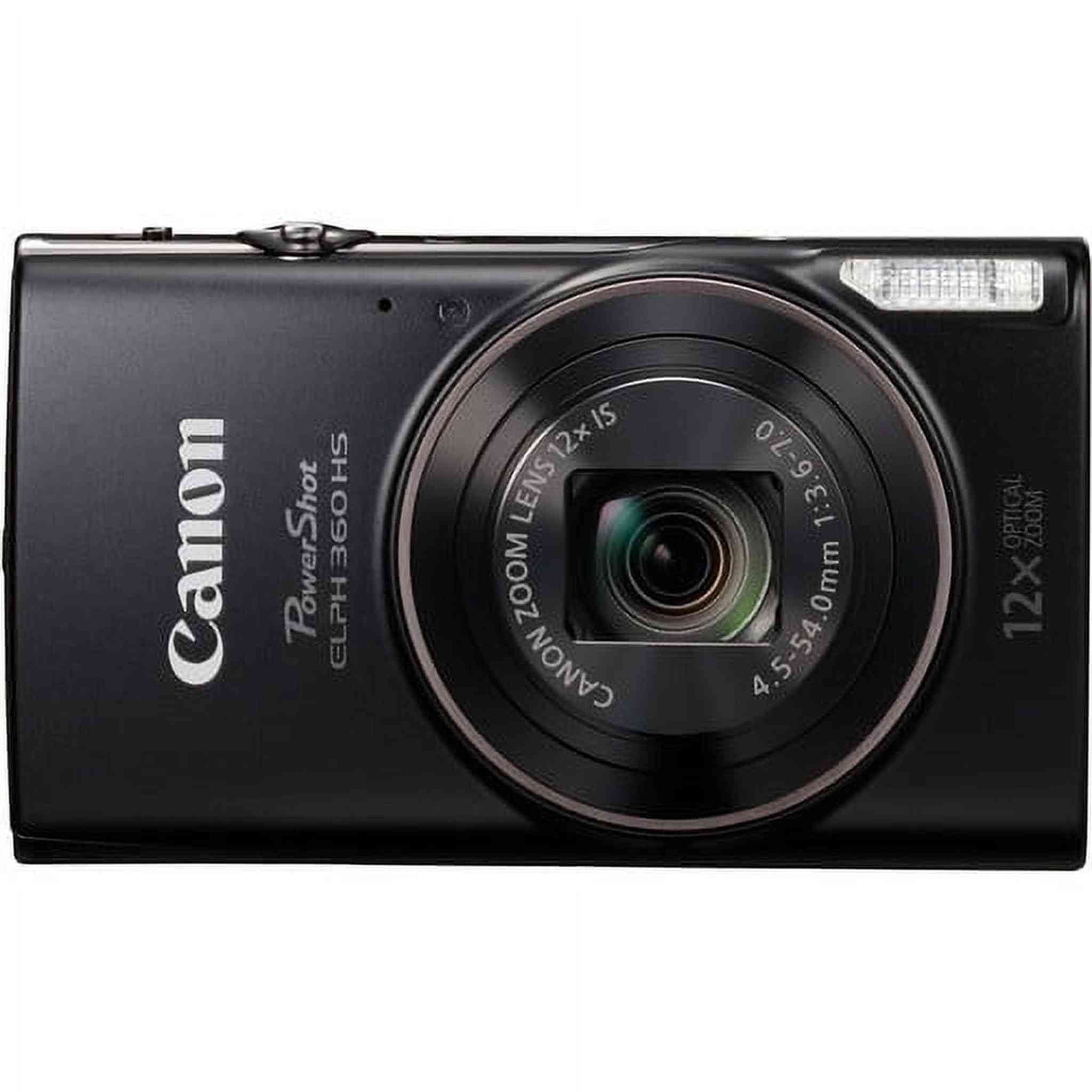 Canon PowerShot ELPH 360 Digital Camera w/ 12x Optical Zoom and Image Stabilization - Wi-Fi & NFC Enabled Black Canon