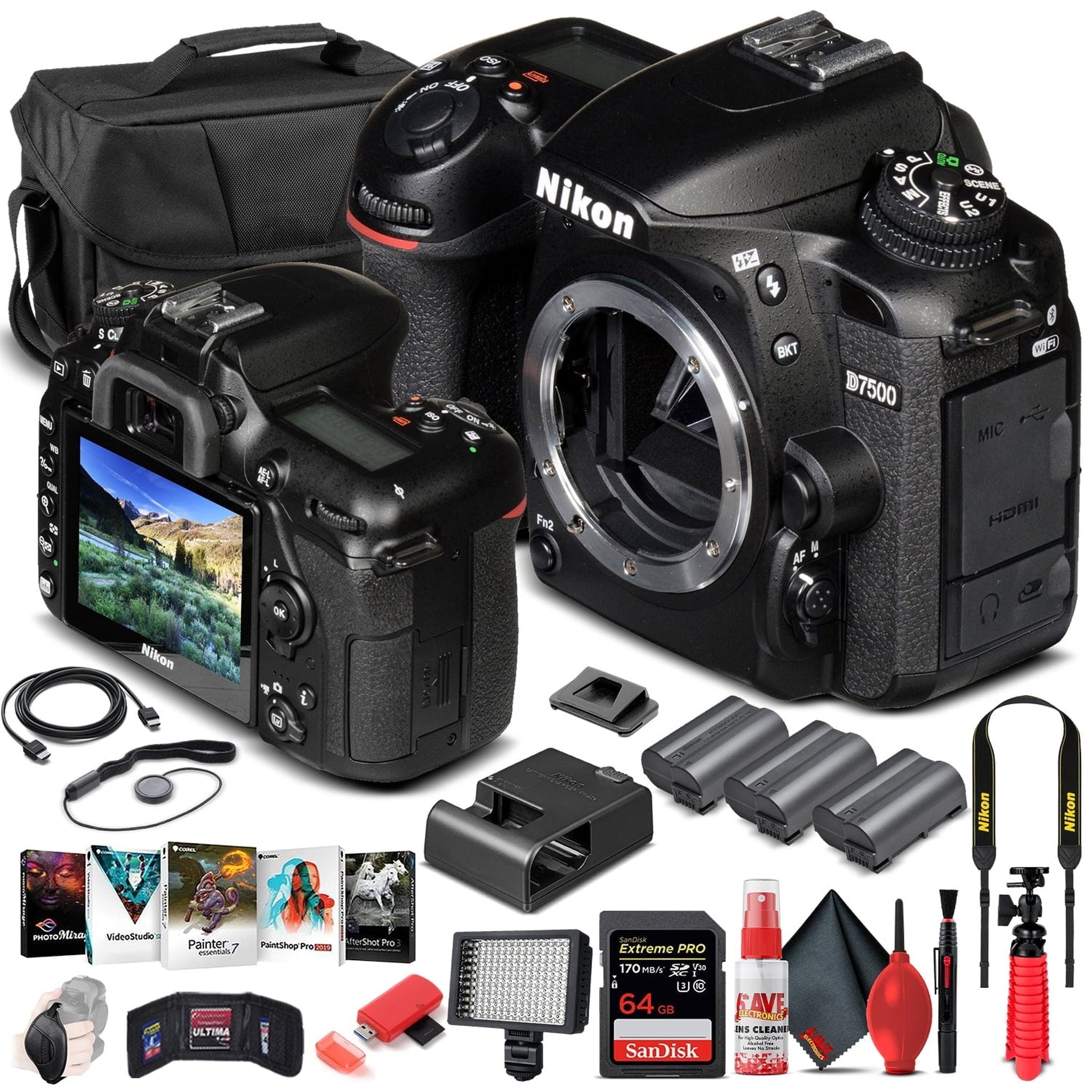 Nikon D7500 DSLR Camera Body Only 1581 - Advanced Bundle Nikon