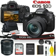 Canon EOS 90D DSLR Camera With 18-135mm Lens, Canon EF-S 10-18mm f/4.5-5.6 IS STM Lens, Soft Padded Case, Memory Card, and More Canon