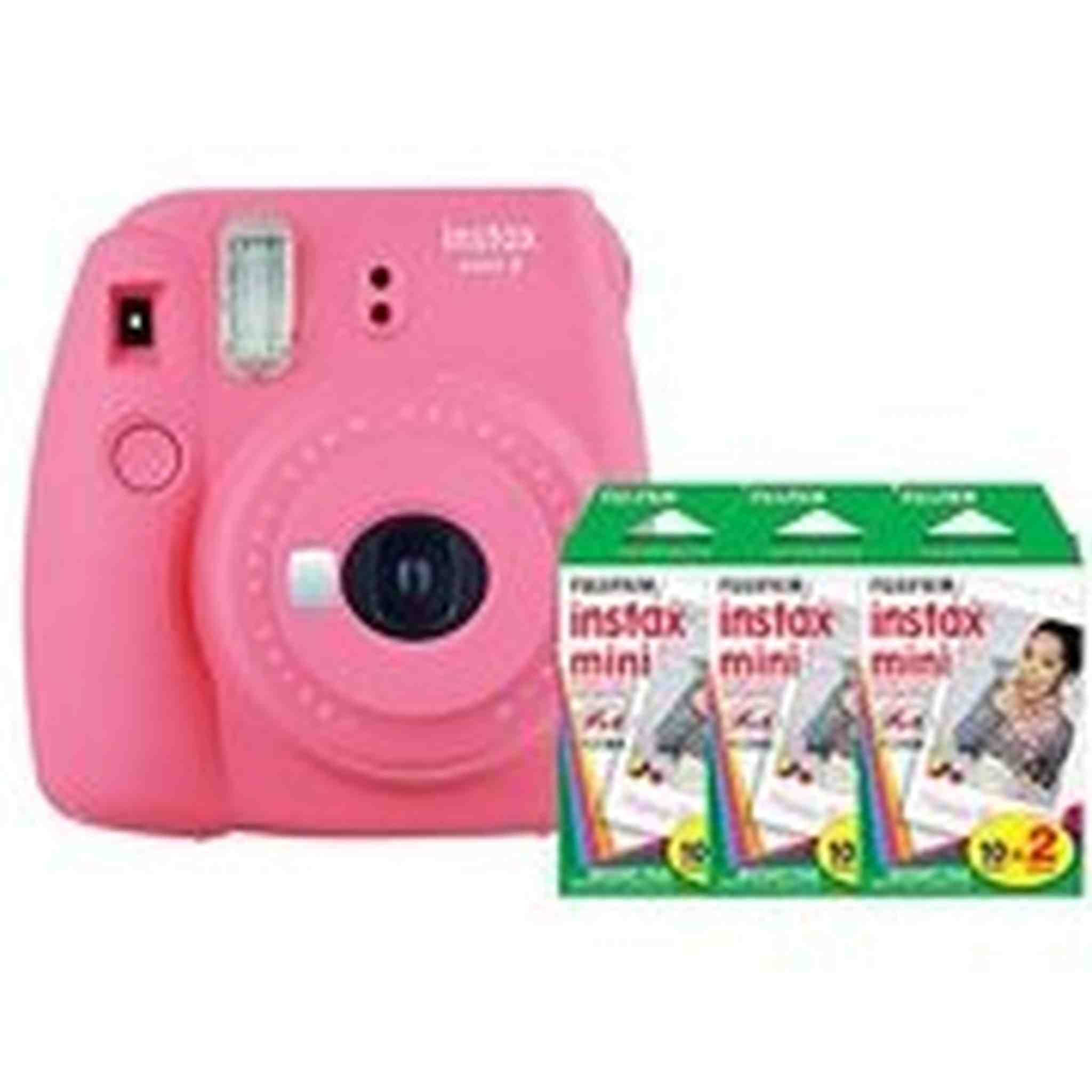 Fujifilm Instax Mini 9 Flamingo Pink Instant Camera Kit with 60 Instax Films Fujifilm