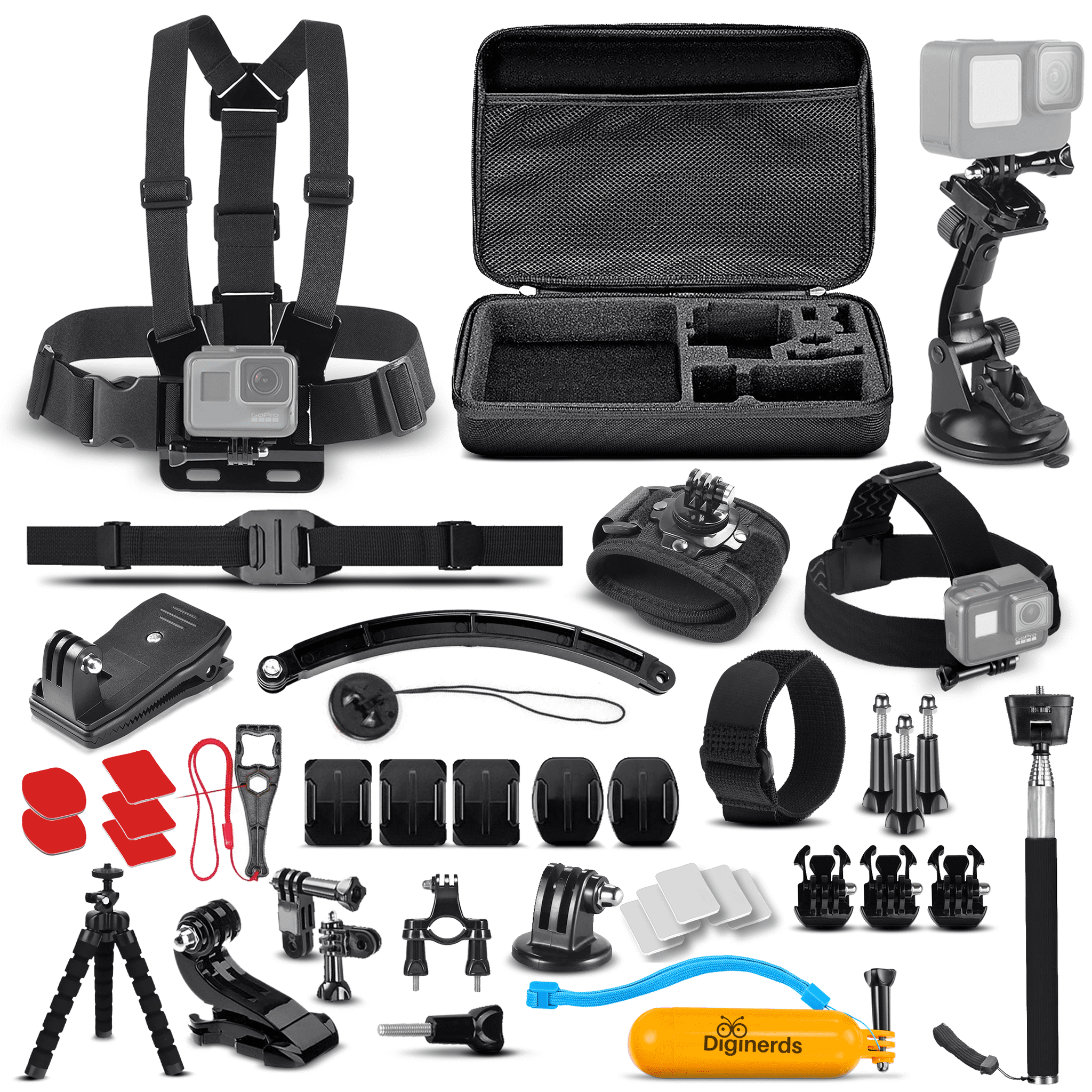 DigiNerds 50 in 1 Action Camera Accessory kit For Gopro and More. DigiNerds