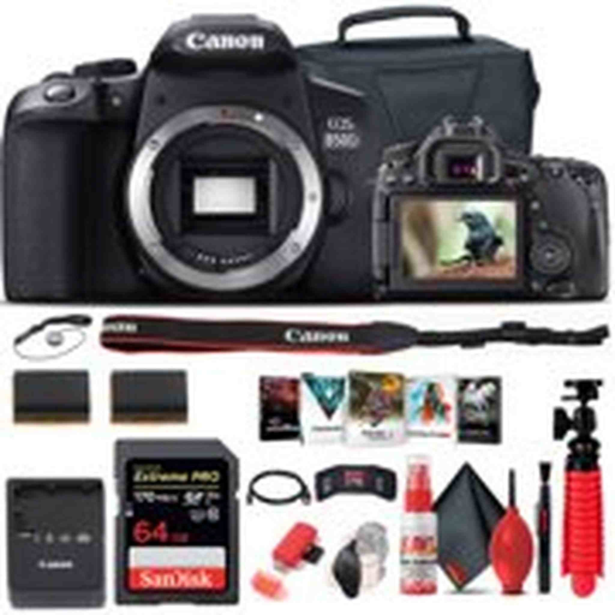 Canon EOS Rebel 850D / T8i DSLR Camera + 64GB Memory Card + Case Starter Bundle Canon