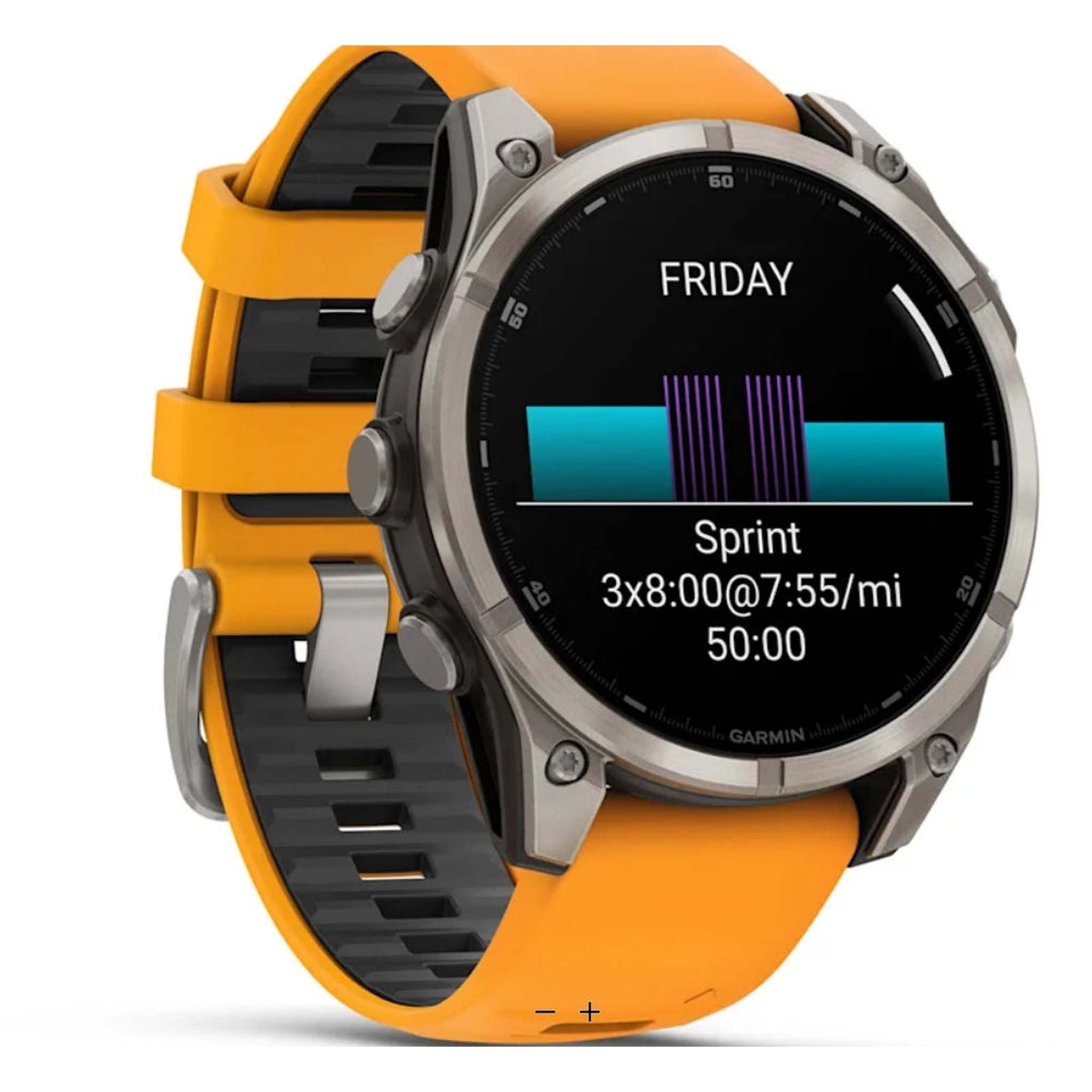 Garmin fēnix® 8, 47 mm, AMOLED, Sapphire, Titanium with Spark Orange/Graphite Silicone Band Garmin