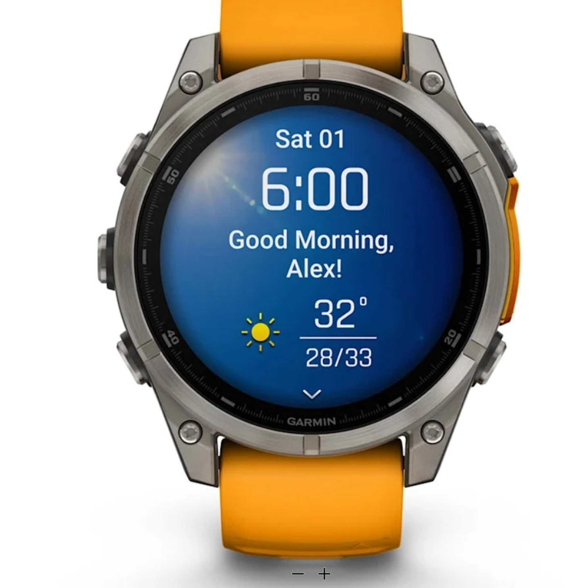 Garmin fēnix® 8, 47 mm, AMOLED, Sapphire, Titanium with Spark Orange/Graphite Silicone Band Garmin