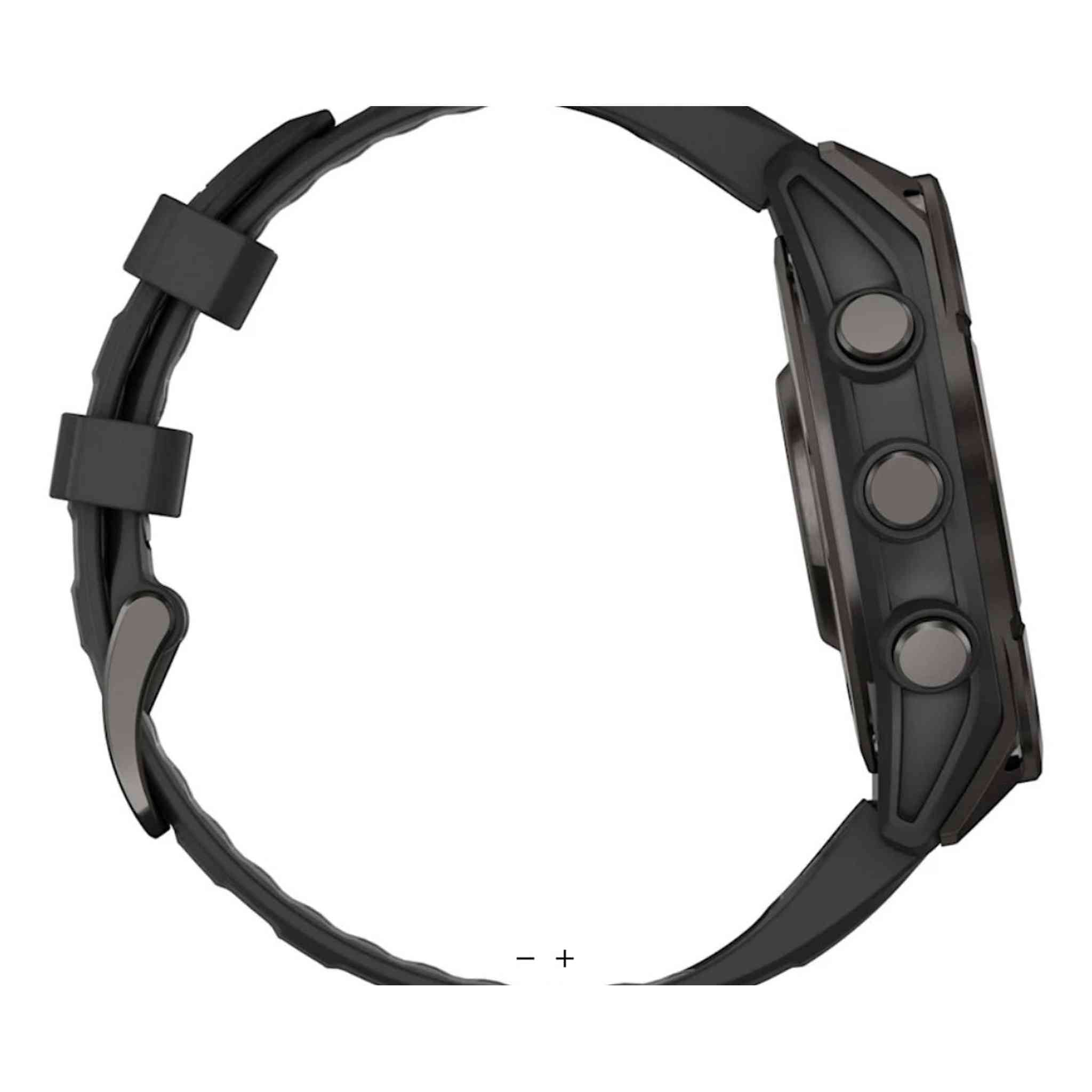 Garmin fēnix® 8, 47 mm, AMOLED, Sapphire, Carbon Gray DLC Titanium with Black/Pebble Gray Silicone Band Garmin