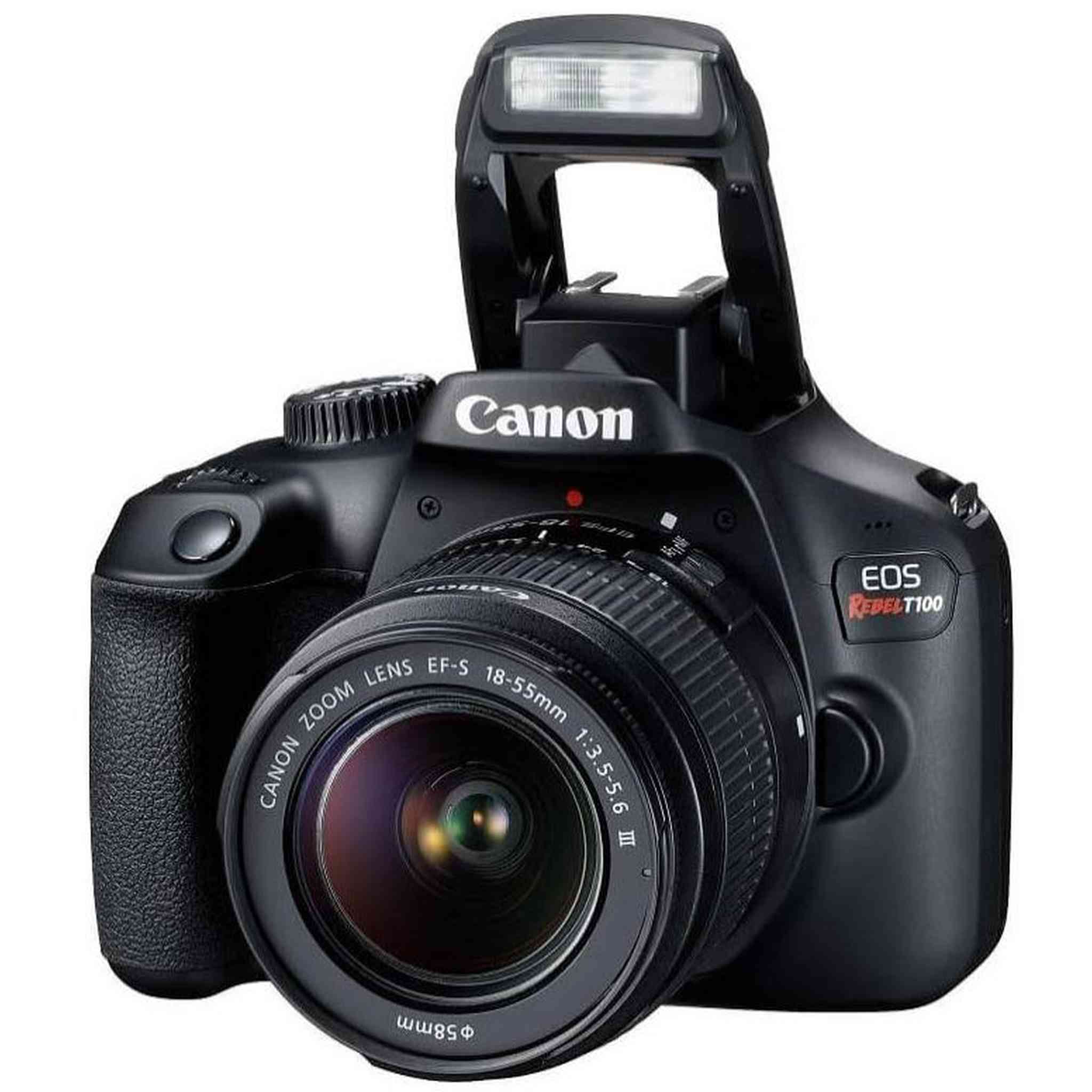 Canon EOS Rebel T100 DSLR Camera with 18-55mm Lens, Cleaning Kit, 32GB Memory, and More Canon