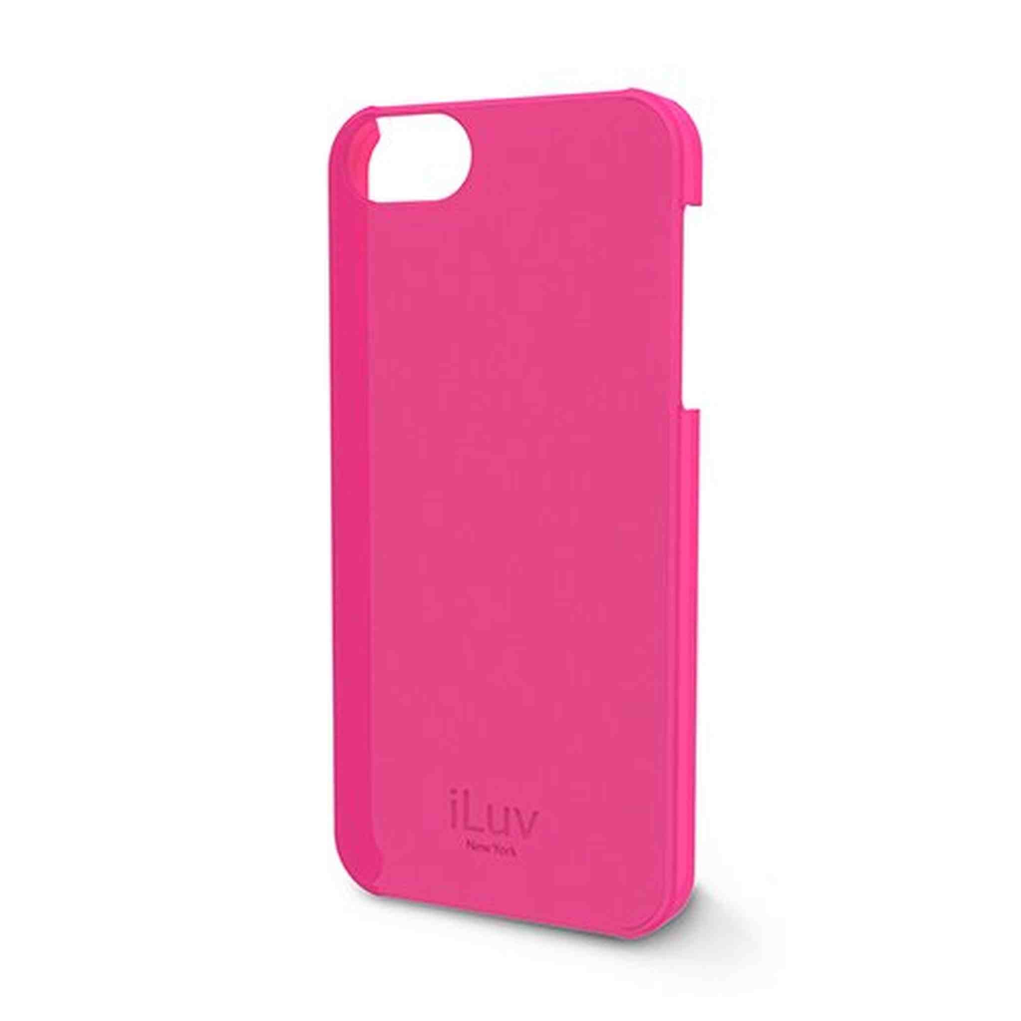 iLuv ICA7H305PNK Overlay Translucent Hardshell Case for Apple iPhone 5 and iPhone 5S - 1 Pack - Retail Packaging - Pink iLuv