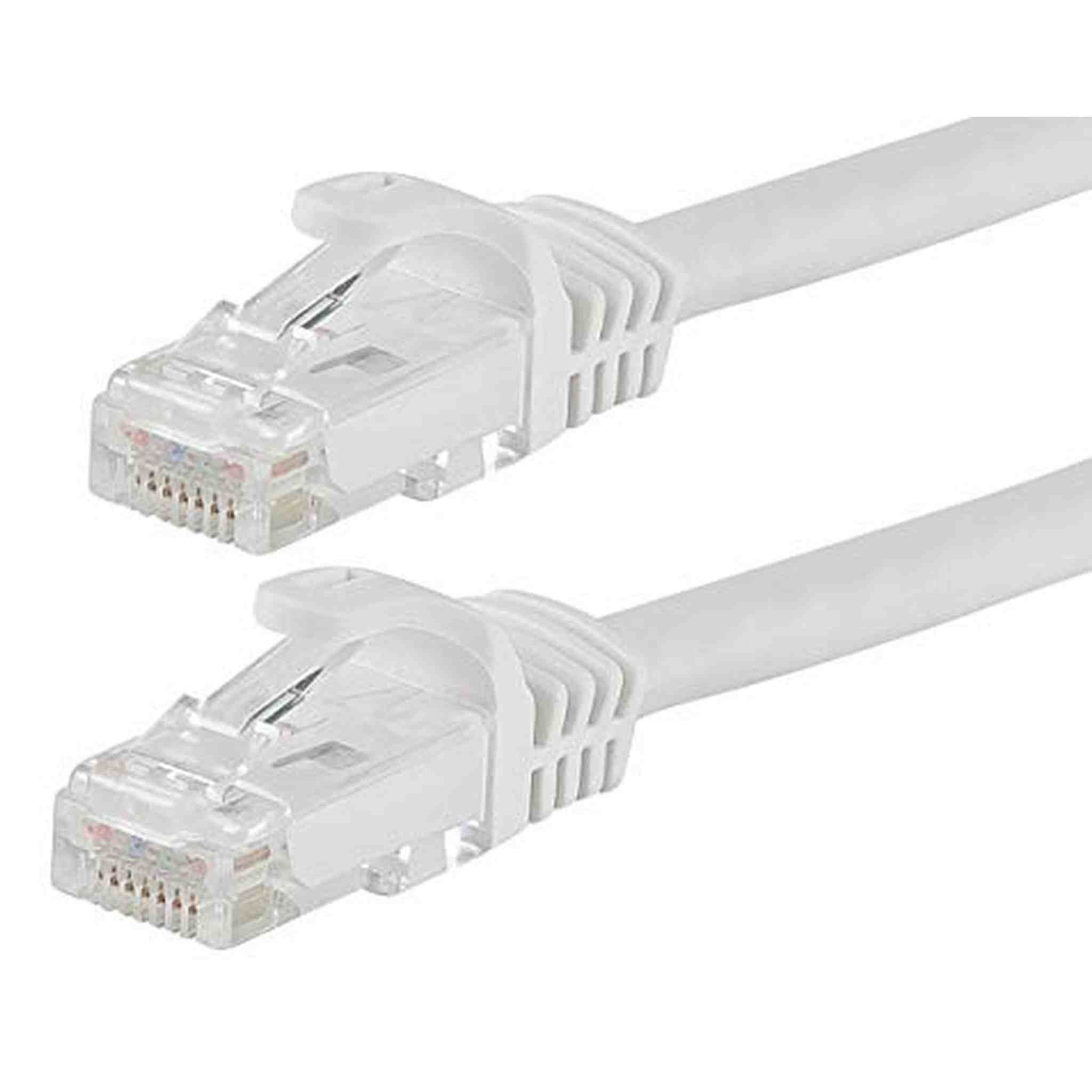 Monoprice Flexboot Cat5e Ethernet Patch Cable - Network Internet Cord - RJ45, Stranded, 350Mhz, UTP, Pure Bare Copper Wire, 24AWG, 0.5ft, White Monoprice