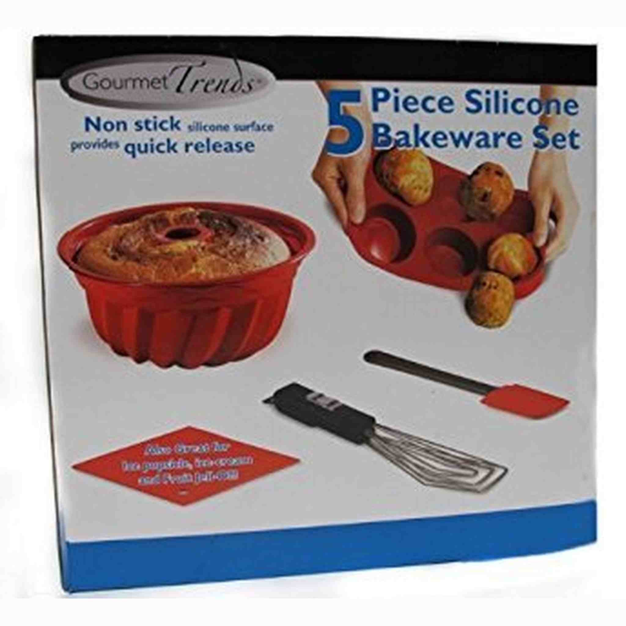 5 Piece Silicone Bake Ware Set - Nonstick 5 Piece Baking Cookware Set Handy Trends