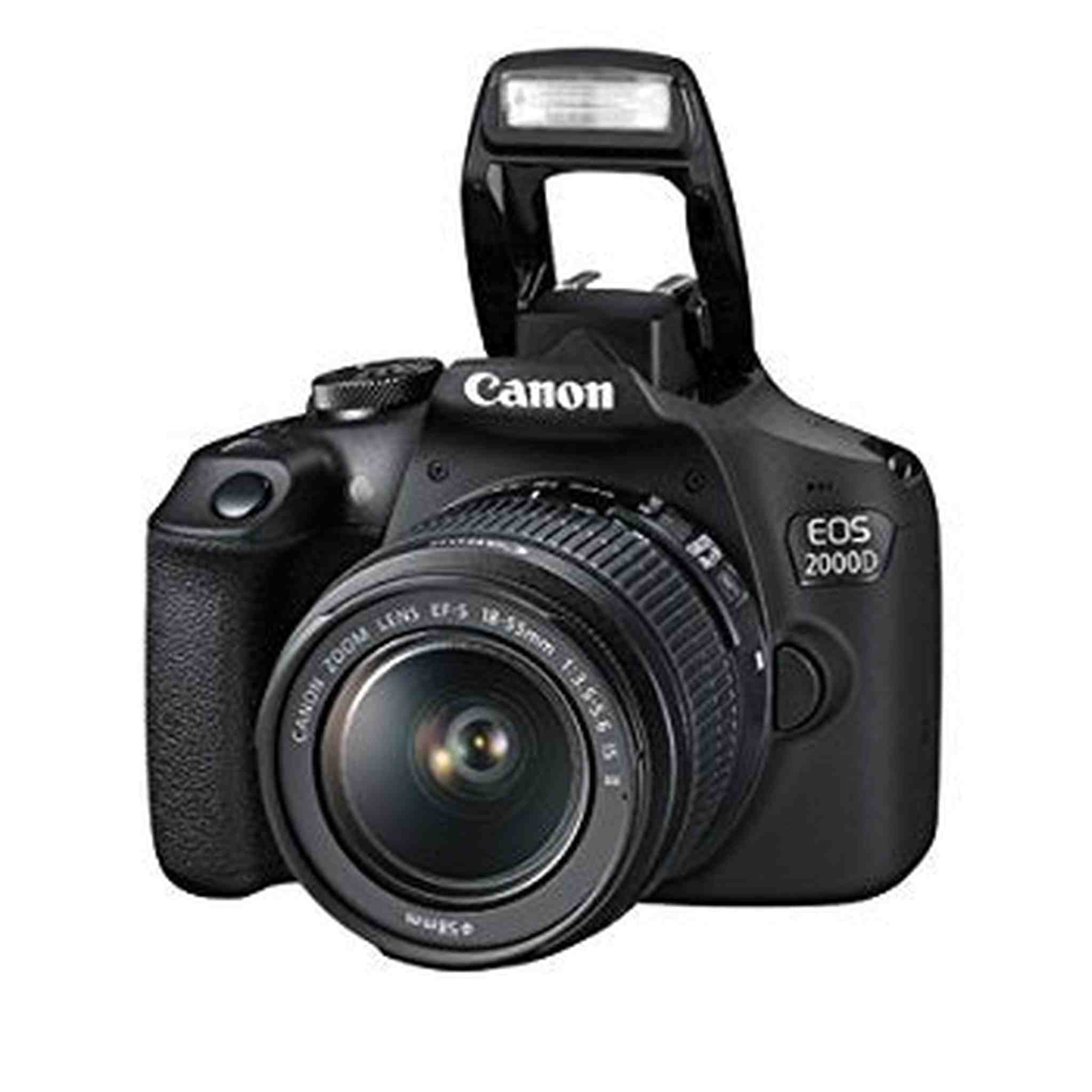 Canon EOS 2000D DSLR Camera & EF-S 18-55 mm f/3.5-5.6 IS II Lens: Black - Reader & Card Wallet - Hand Strap - 64GB - SOFT CASE Canon