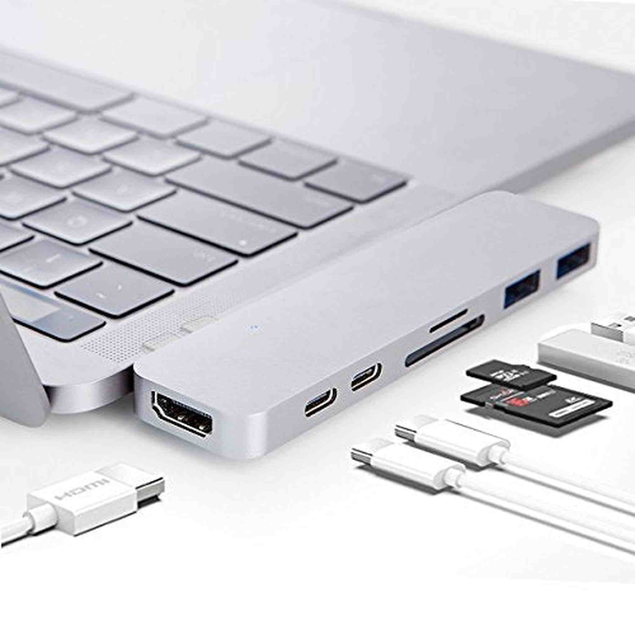 HyperDrive 7in2 USB C Hub, Type-C Dual Hub Adapter for MacBook, iPad, & USB-C Devices Hyper