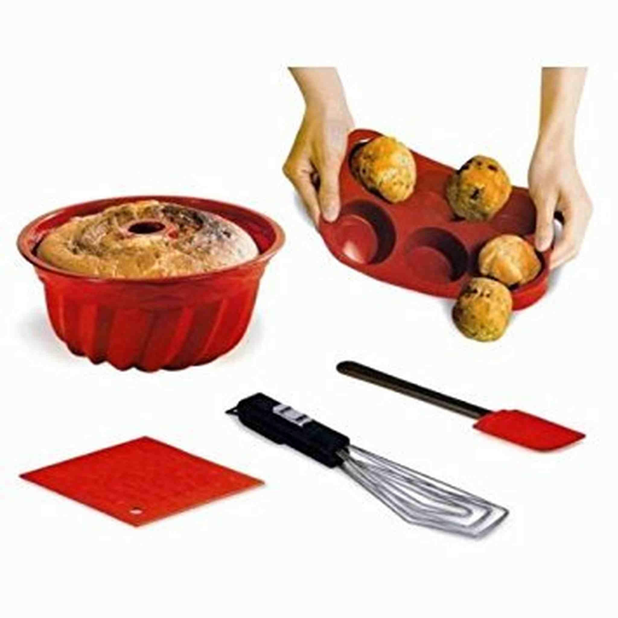 5 Piece Silicone Bake Ware Set - Nonstick 5 Piece Baking Cookware Set Handy Trends