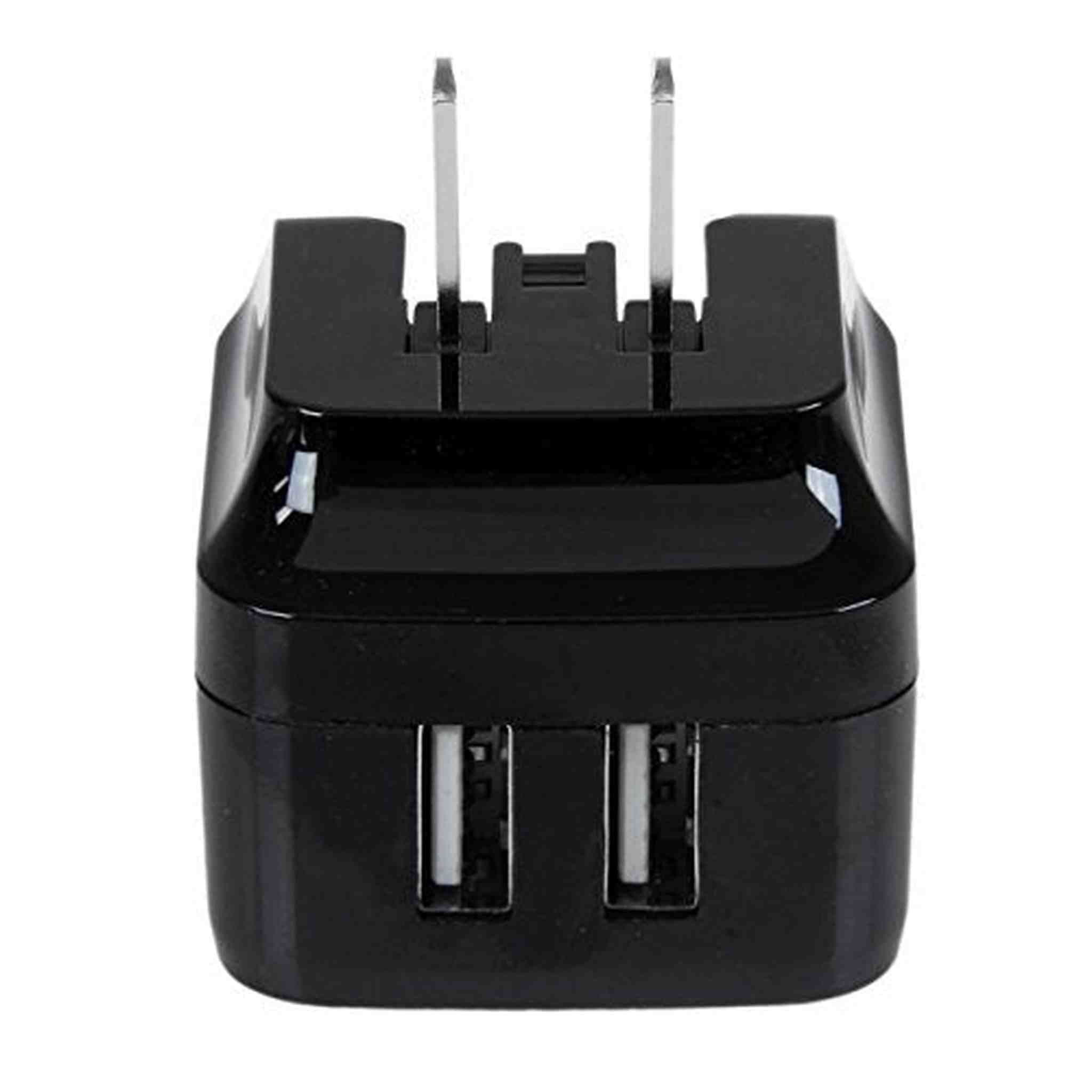 StarTech.com Travel USB Wall Charger - 2 Port - Black - Universal Travel Adapter - International Power Adapter - USB Cha StarTech