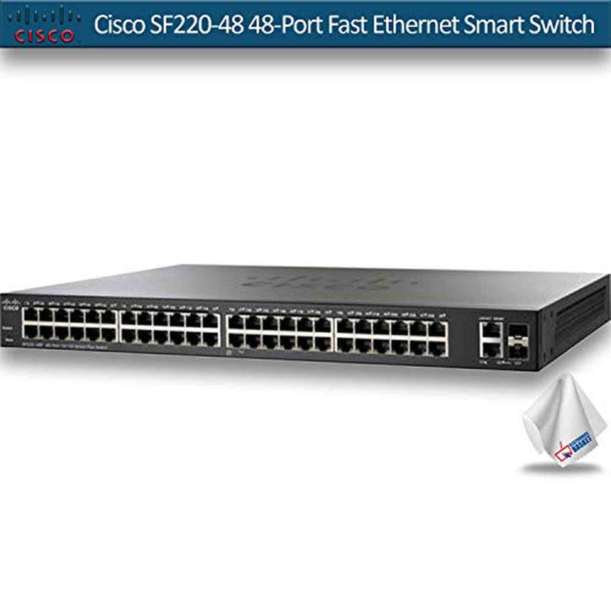 Cisco SF220-48 48-Port Fast Ethernet Smart Switch SF220-48-K9-NA Bundle Cisco