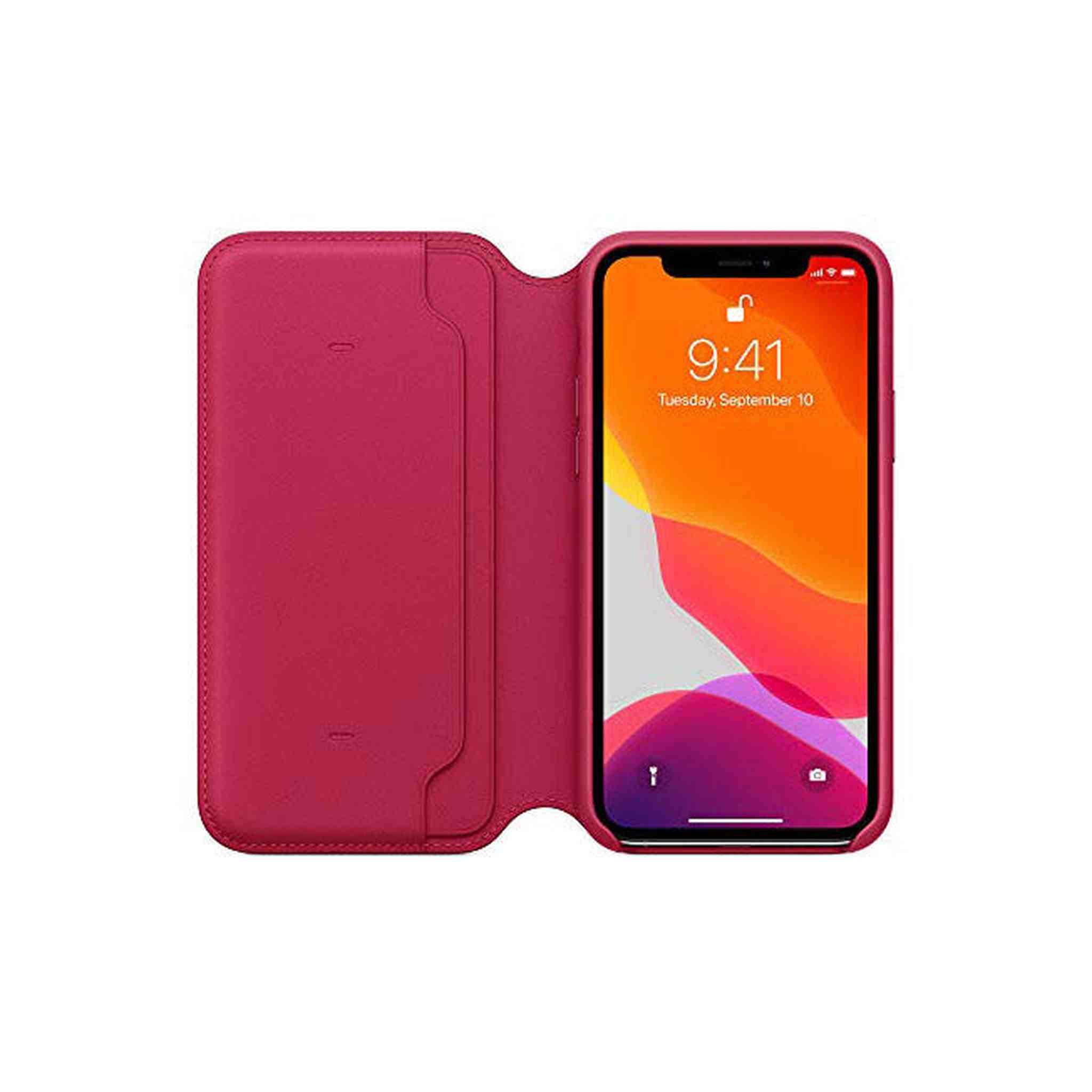 Apple Leather Folio for iPhone 11 Pro - Raspberry Apple