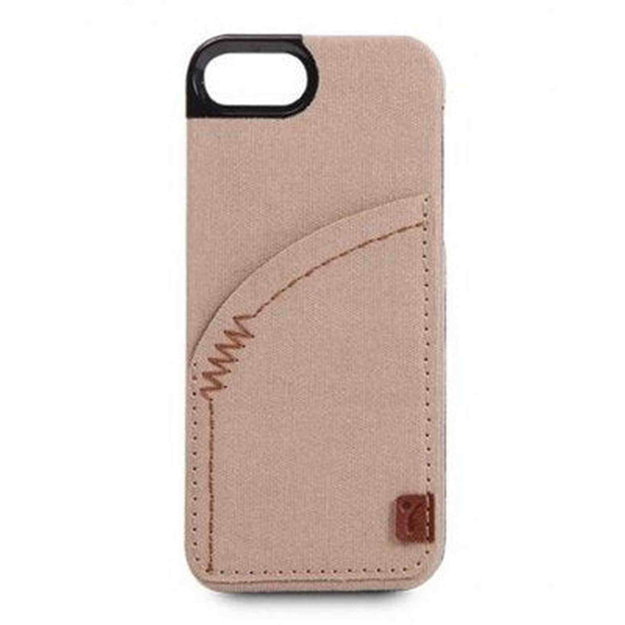 The Joy Factory Denim Premium Denim Hardshell Case with Pocket for iPhone5/5S, CSD112 Khaki The Joy Factory