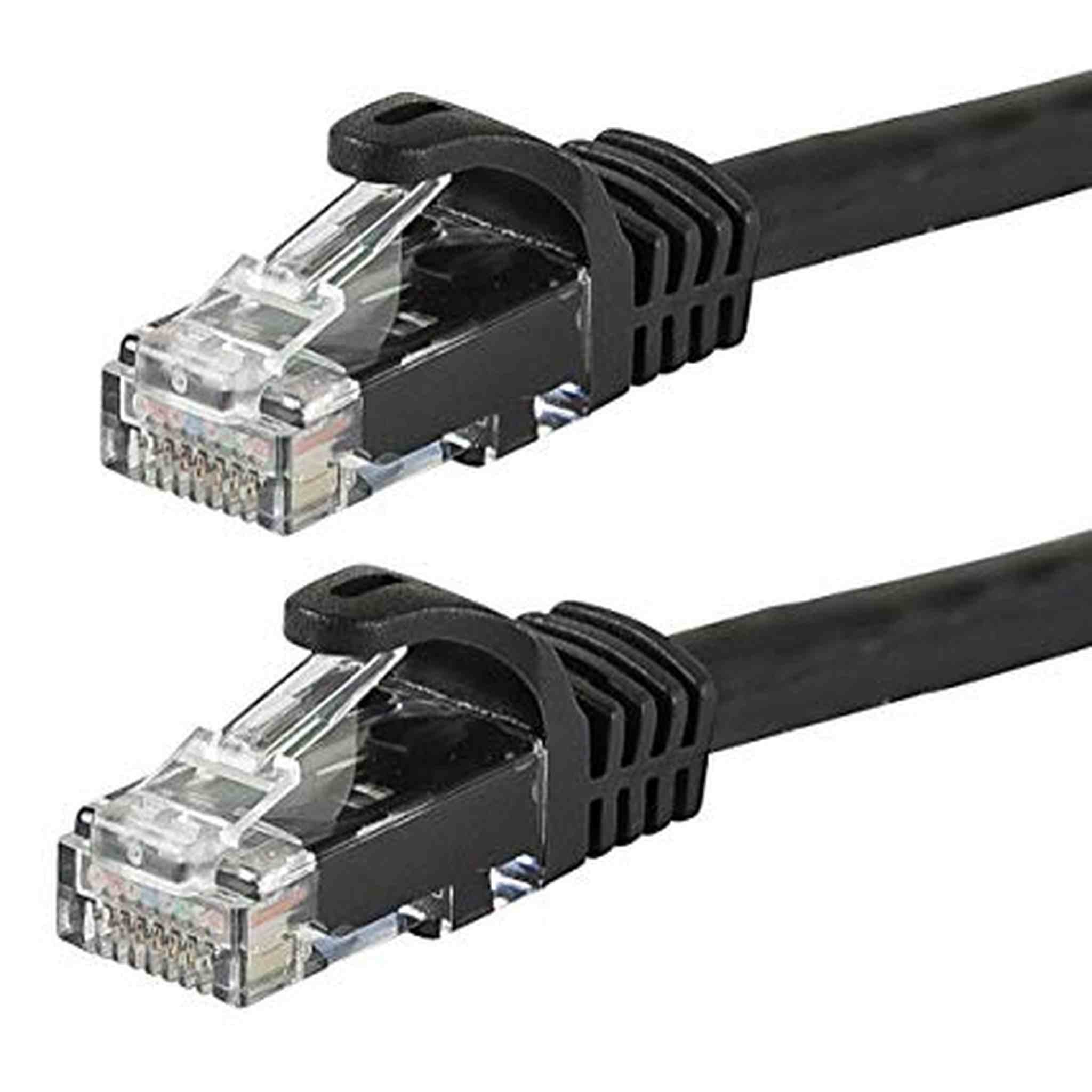 Monoprice Flexboot Cat5e Ethernet Patch Cable - Network Internet Cord - RJ45, Stranded, 350Mhz, UTP, Pure Bare Copper Wire, 24AWG, 0.5ft, Black Monoprice