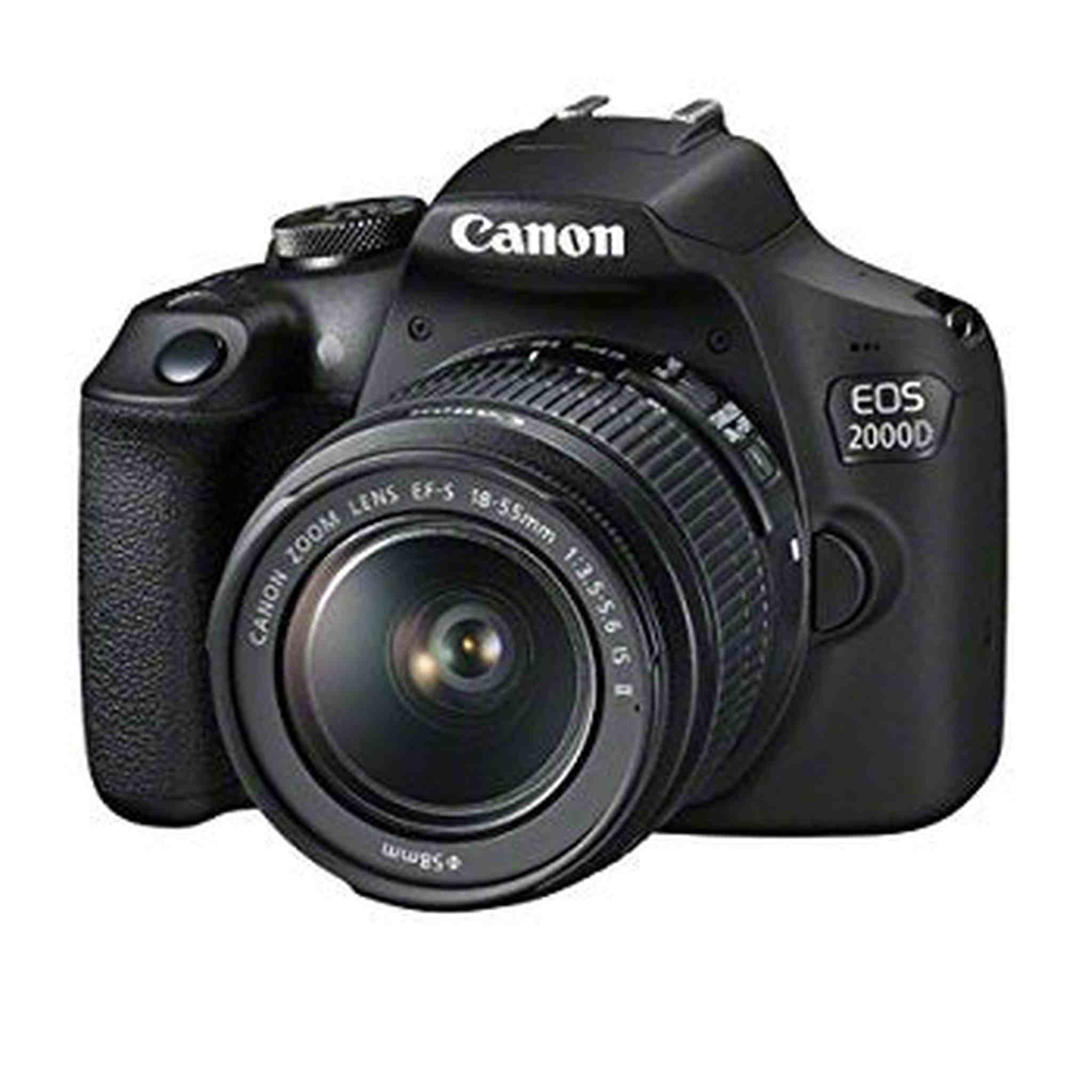 Canon EOS 2000D DSLR Camera & EF-S 18-55 mm f/3.5-5.6 IS II Lens: Black - Reader & Card Wallet - Hand Strap - 64GB - SOFT CASE Canon