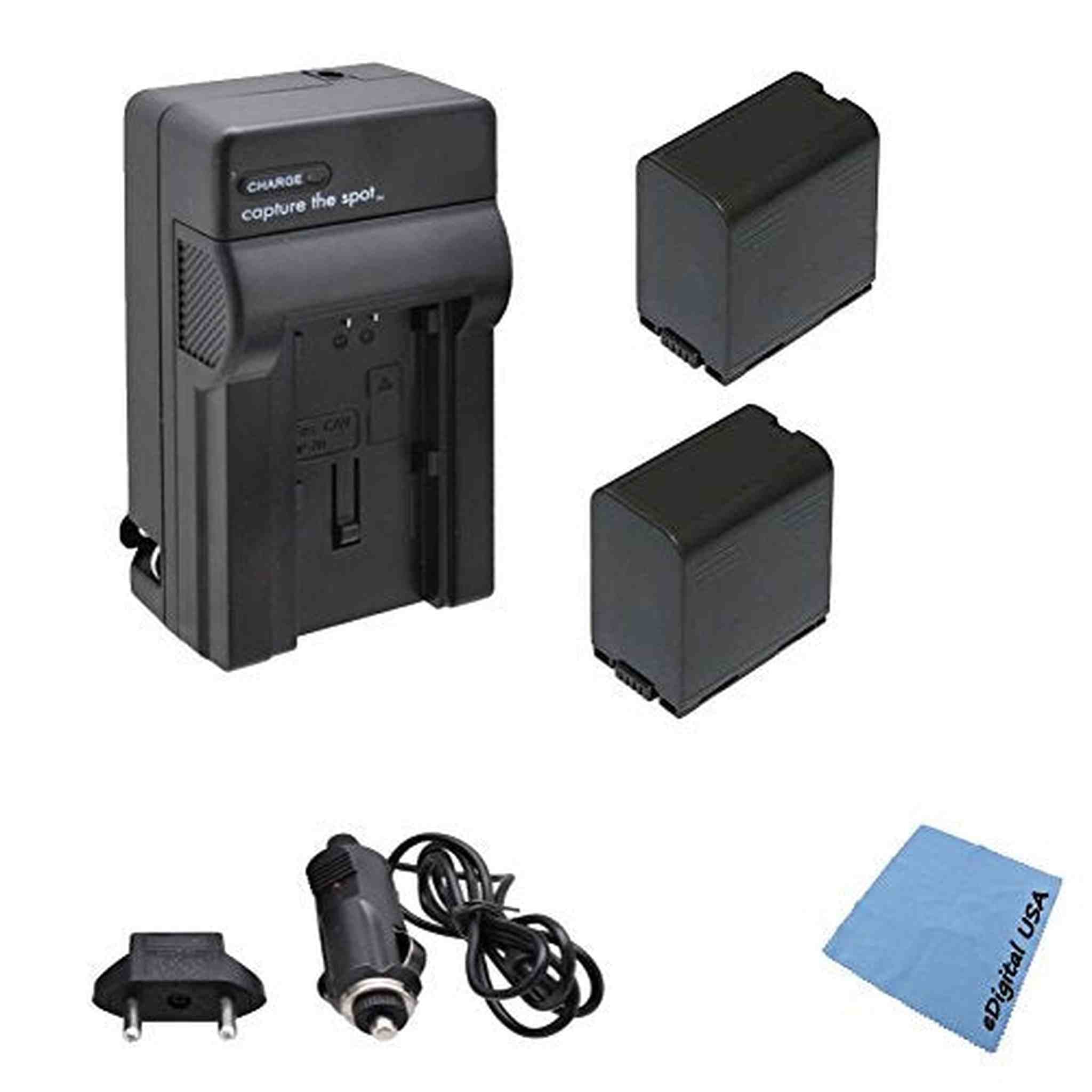 High Capacity Panasonic CGR-D54 Battery Kit Includes: 2 Replacement CGRD54 Panasonic Batteries with Rapid Charger Kit: Panasonic