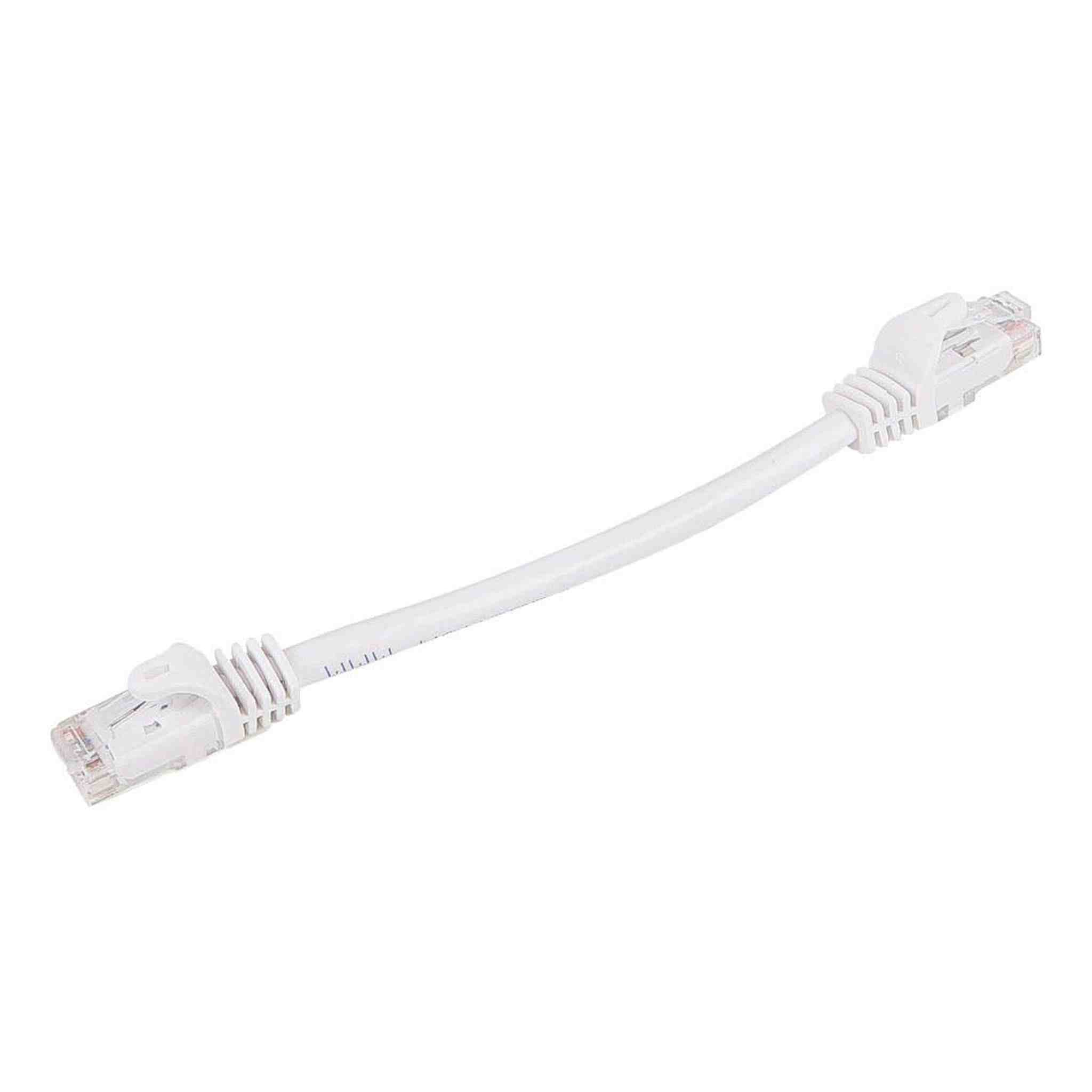 Monoprice Flexboot Cat5e Ethernet Patch Cable - Network Internet Cord - RJ45, Stranded, 350Mhz, UTP, Pure Bare Copper Wire, 24AWG, 0.5ft, White Monoprice