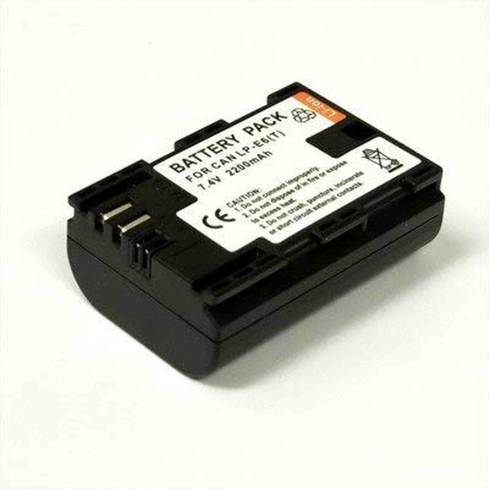 For Canon EOS 60D / 7D / 5D Mark IIDSLR Camera LP-E6 2200mAh Li-Ion Rechargable Battery Li-On