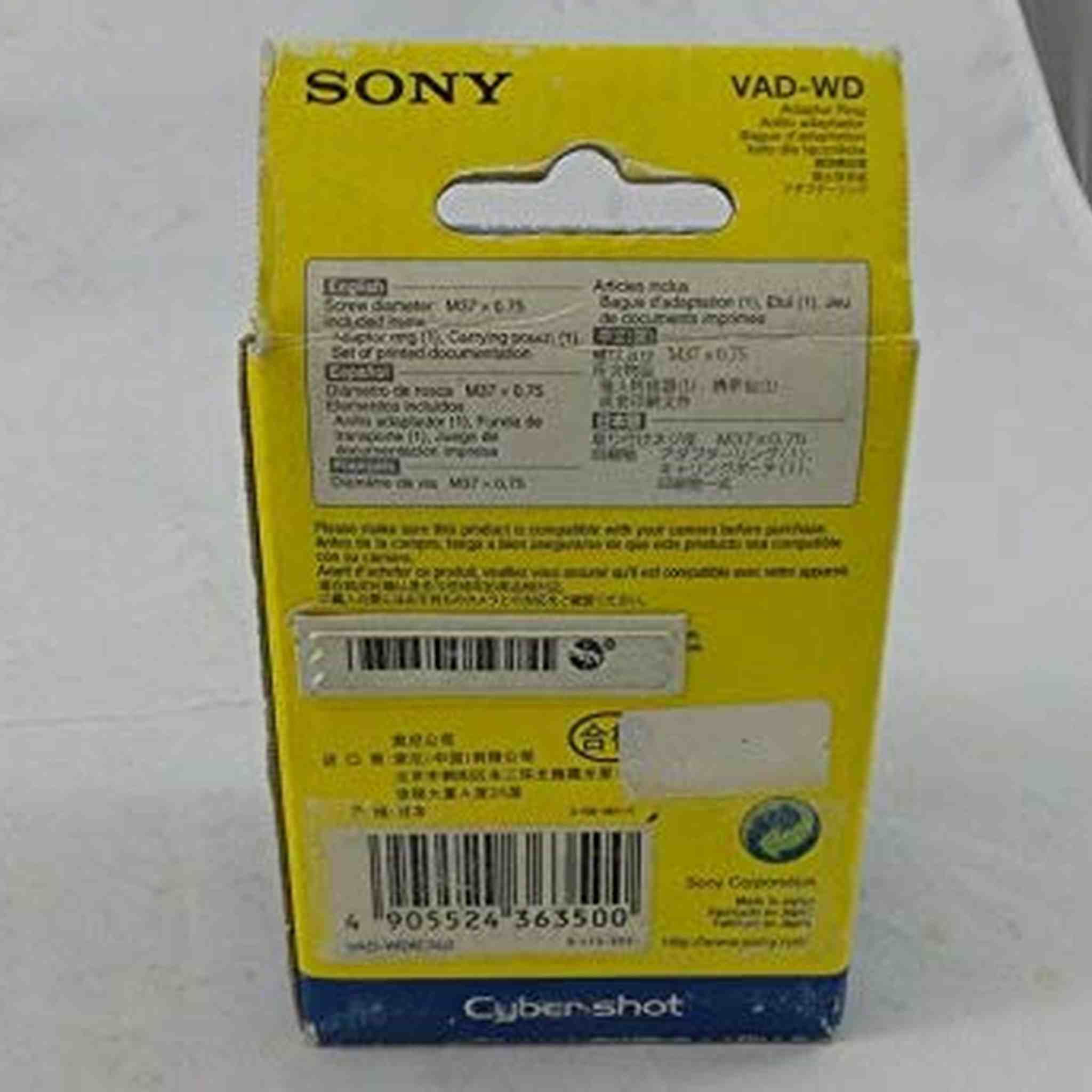 Sony VAD-WD Lens and Filter Adaptor for the Sony W Series Digital Cameras Sony