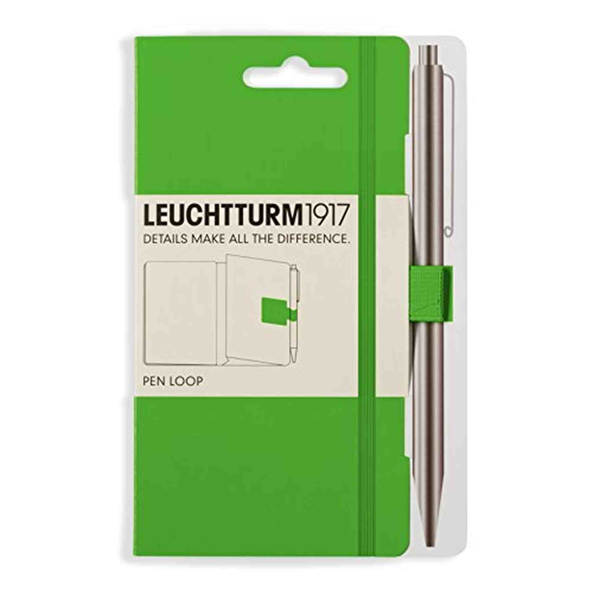 LEUCHTTURM1917 357521 Pen Loop Pencil Holder , self-Adhesive, Fresh Green LEUCHTTURM1917