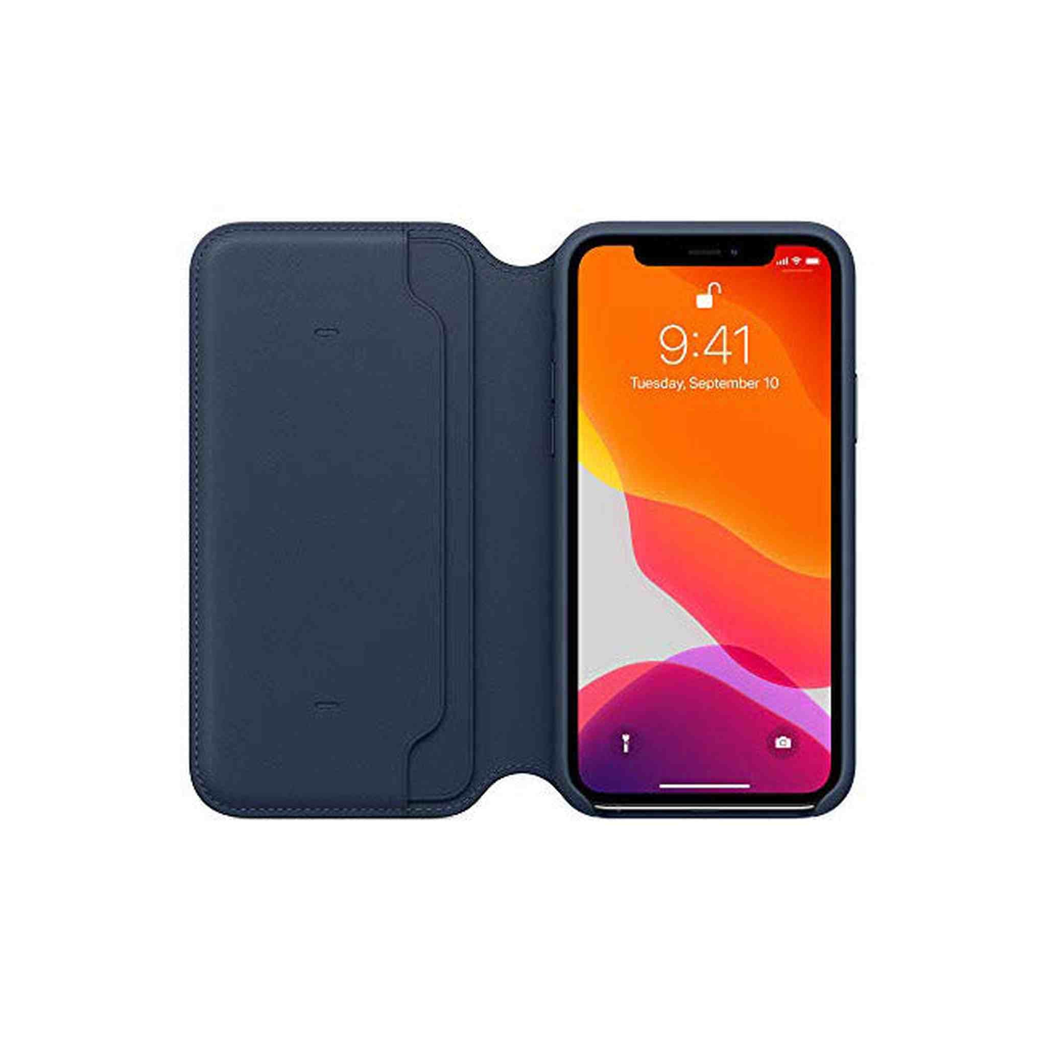 Apple Leather Folio for iPhone 11 Pro - Deep Sea Blue Apple