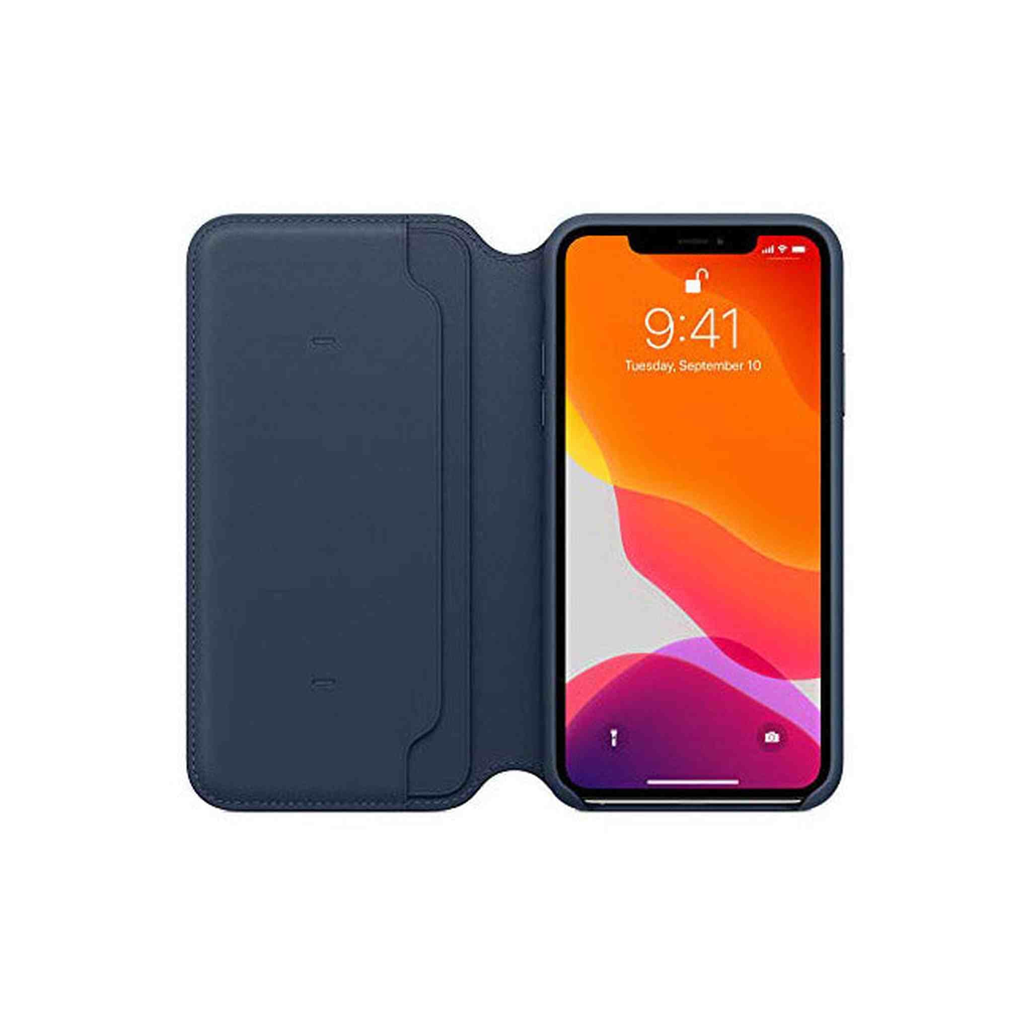 Apple Leather Folio for iPhone 11 Pro Max - Deep Sea Blue Apple