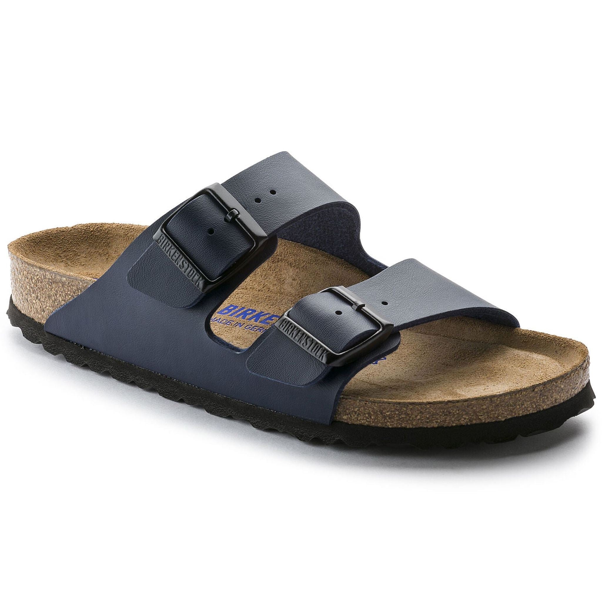 BIRKENSTOCK Unisex Arizona Leather Sandal, Blue Birko-Flor, 37 N EU Birkenstock